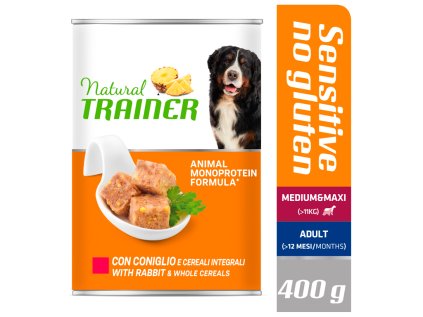 Konzerva pro psy Natural Trainer Sensitive králík 400 g