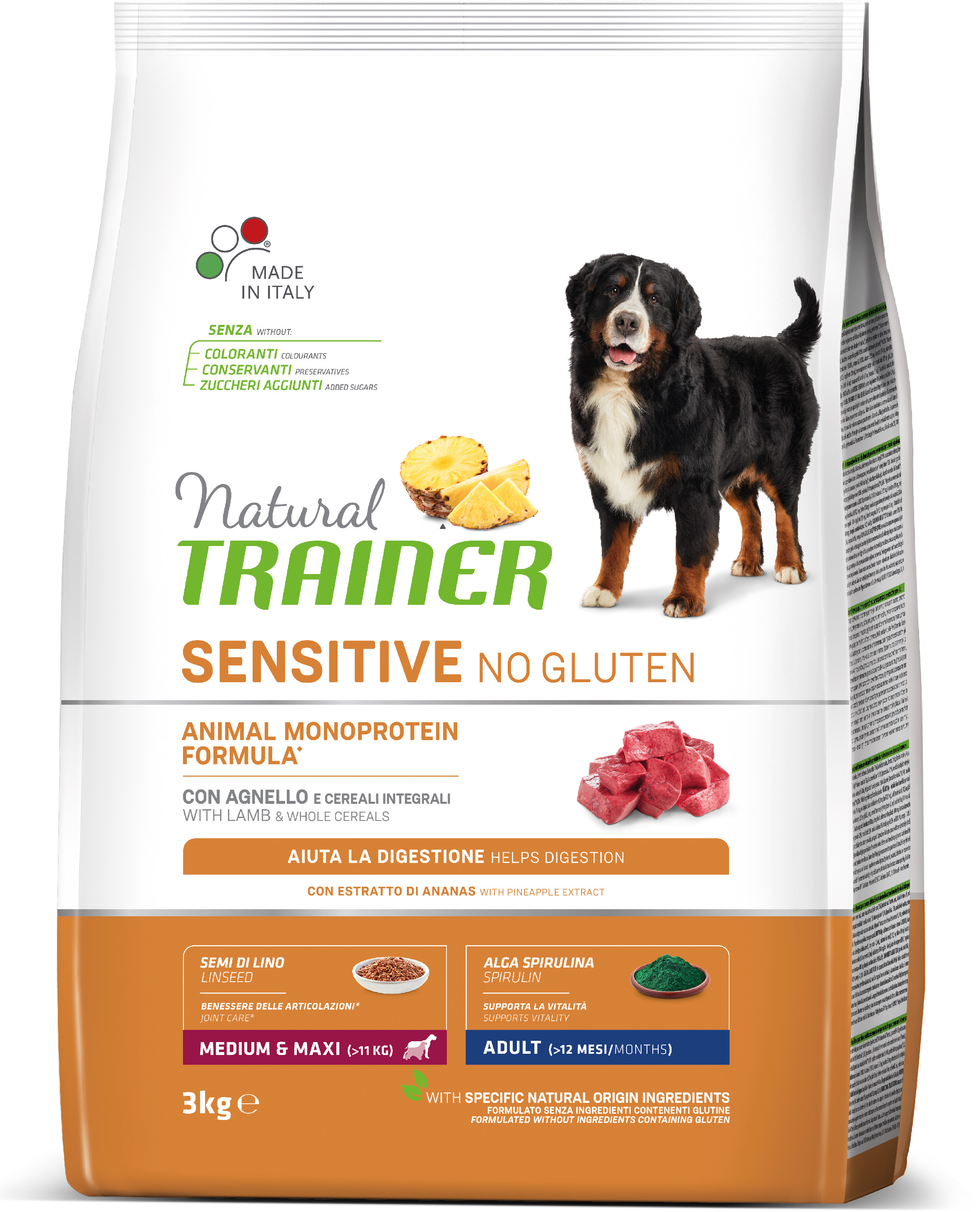 Natural Trainer Sensitive No gluten Adult M/M jehněčí 3 kg