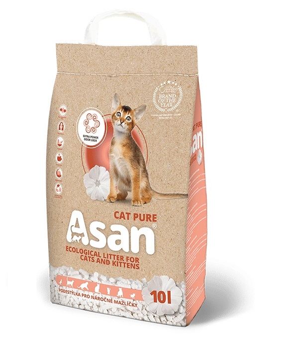 Asan Cat Pure eko-stelivo pro kočky a fretky 10 l (2,5 kg)