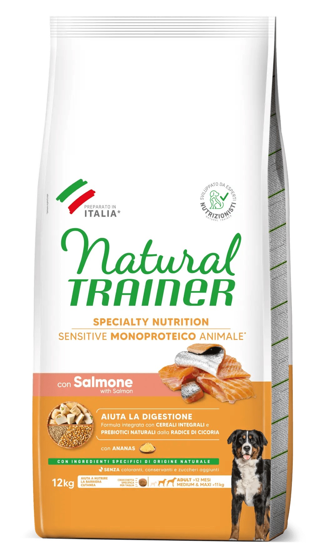 Levně Natural Trainer Sensitive No Gluten Adult Medium / Maxi losos 12 kg