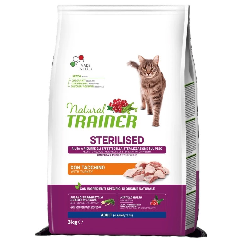 Natural Trainer Cat Sterilised drůbeží maso 3 kg