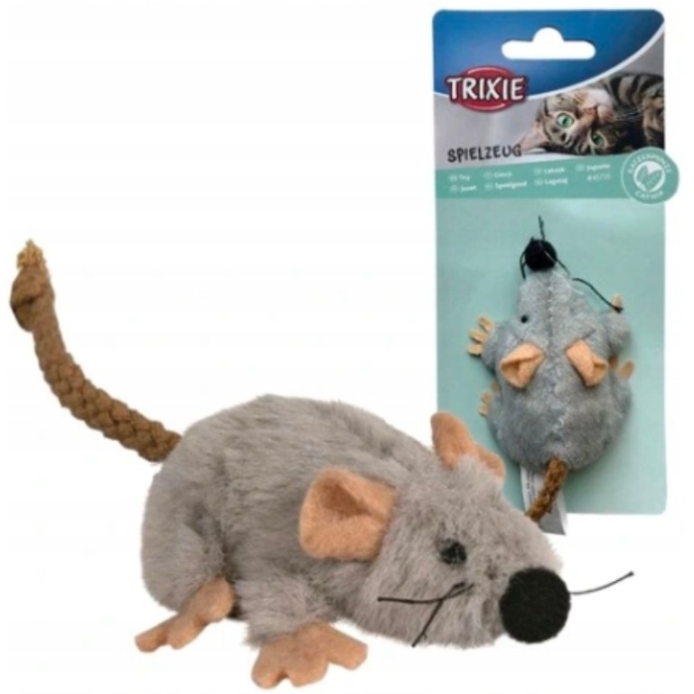 Trixie Plyšová myška šedá s catnipem 7 cm