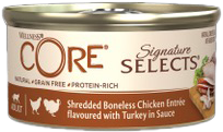 Wellness CORE Signature Selects Shredded Boneless Chicken Entrée flavoured with Turkey in Sauce 79 g