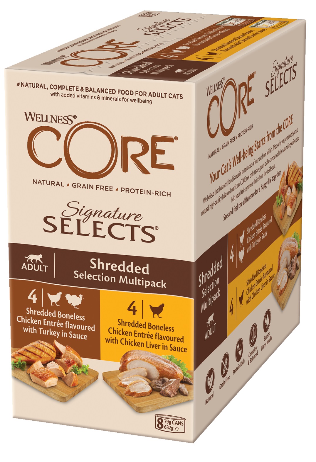 Levně Wellness CORE Signature Selects Shredded Selection Multipack 8x79g