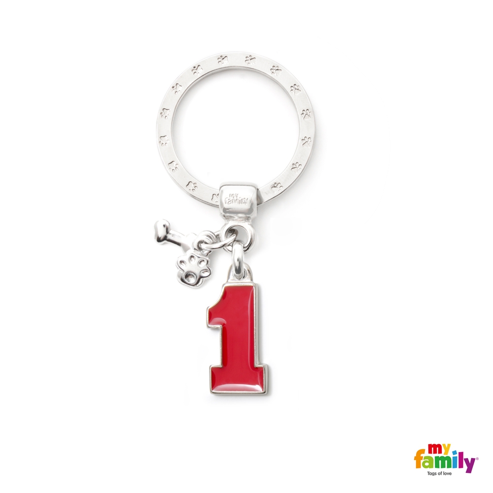 My Family Známka Charms – number one červená