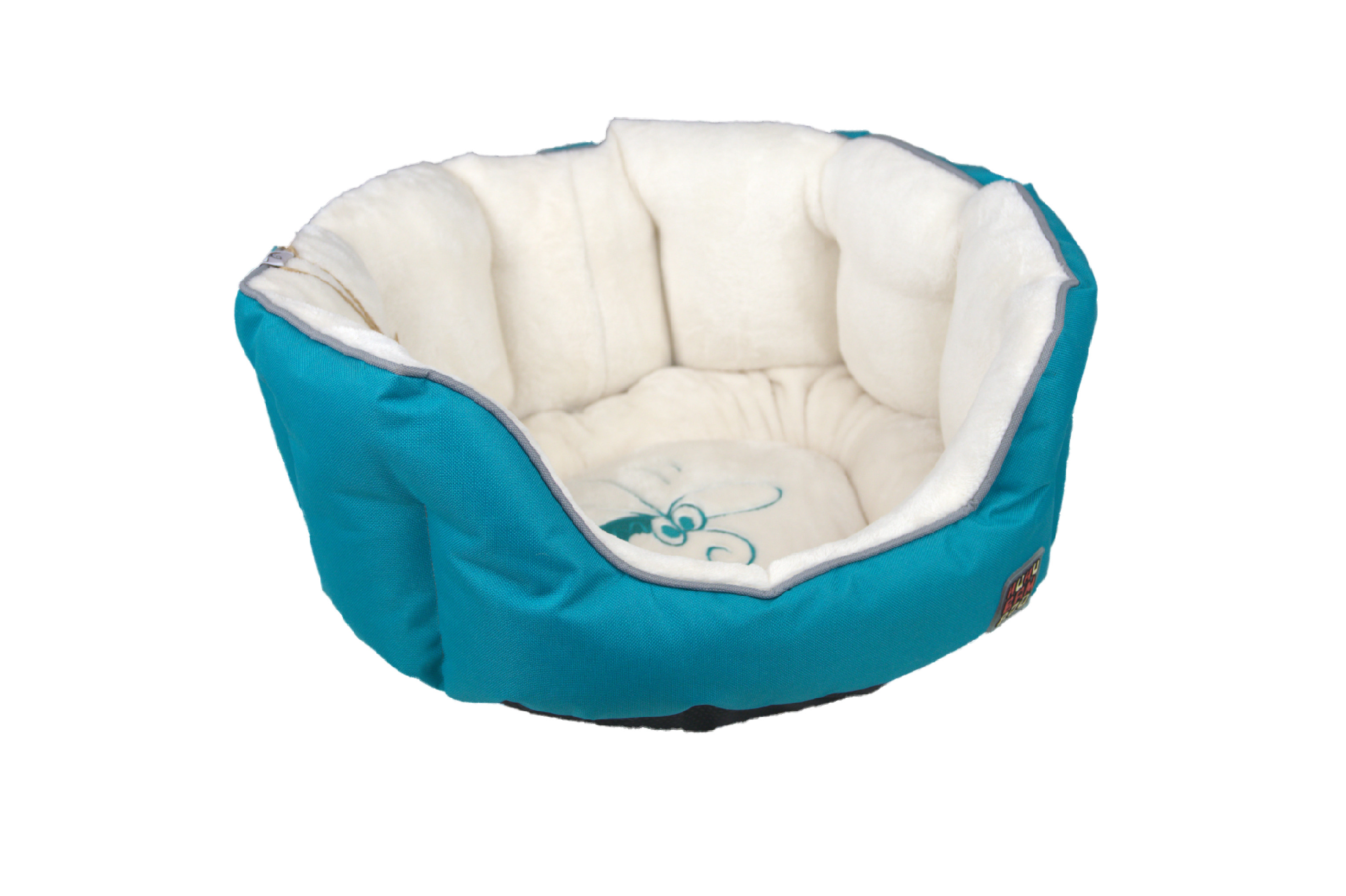 Pelech Huhubamboo Lux světle šedá+tyrkysová XL 67 cm