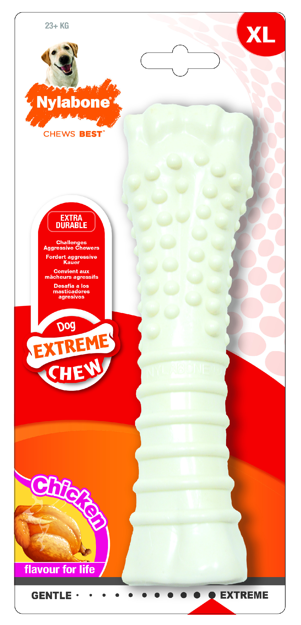 Hračka NYLABONE Extreme Chew Textured Chicken XL