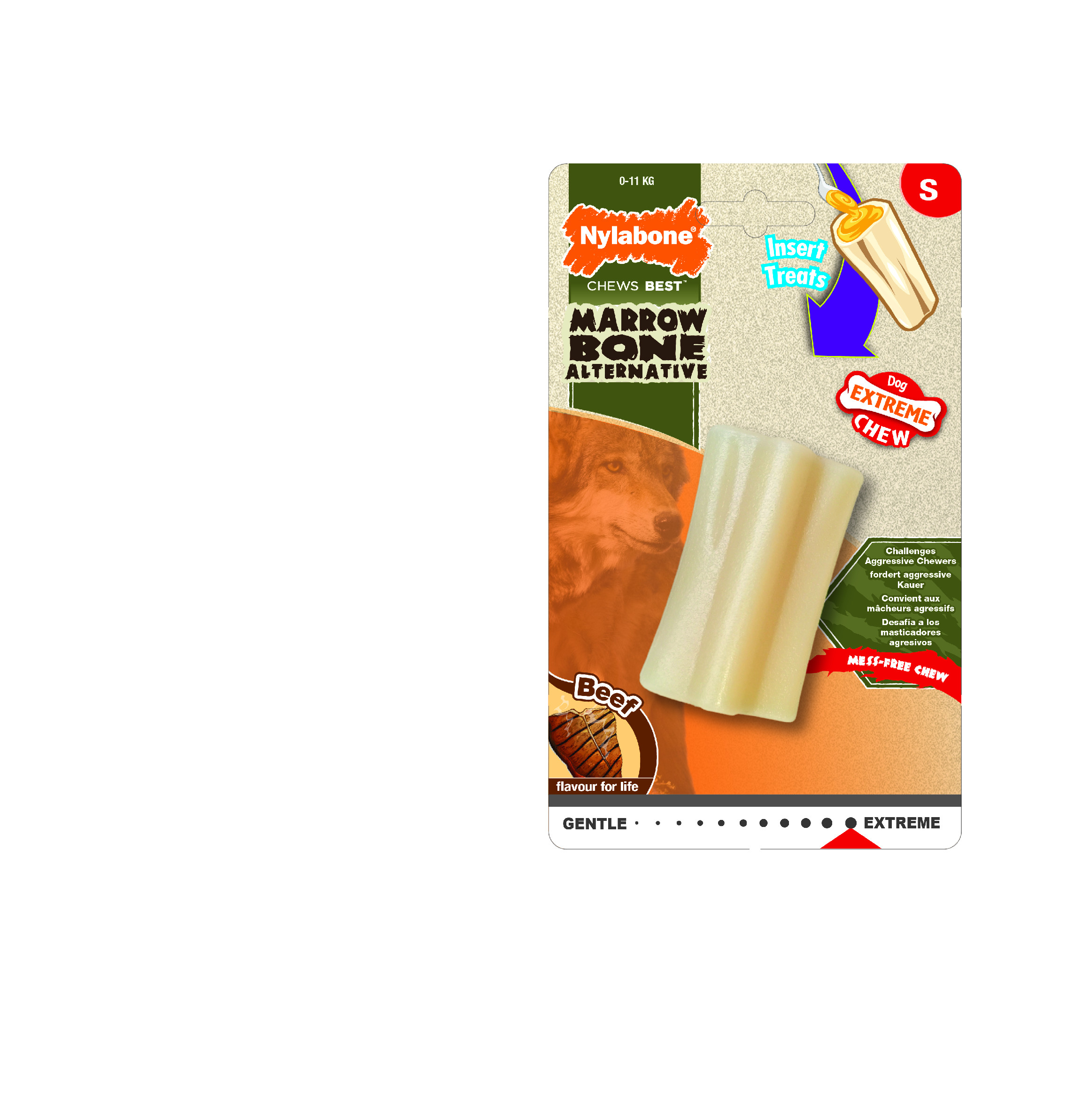 Nylabone Hračka NYLAB Extreme Chew Marrow Bone Beef S
