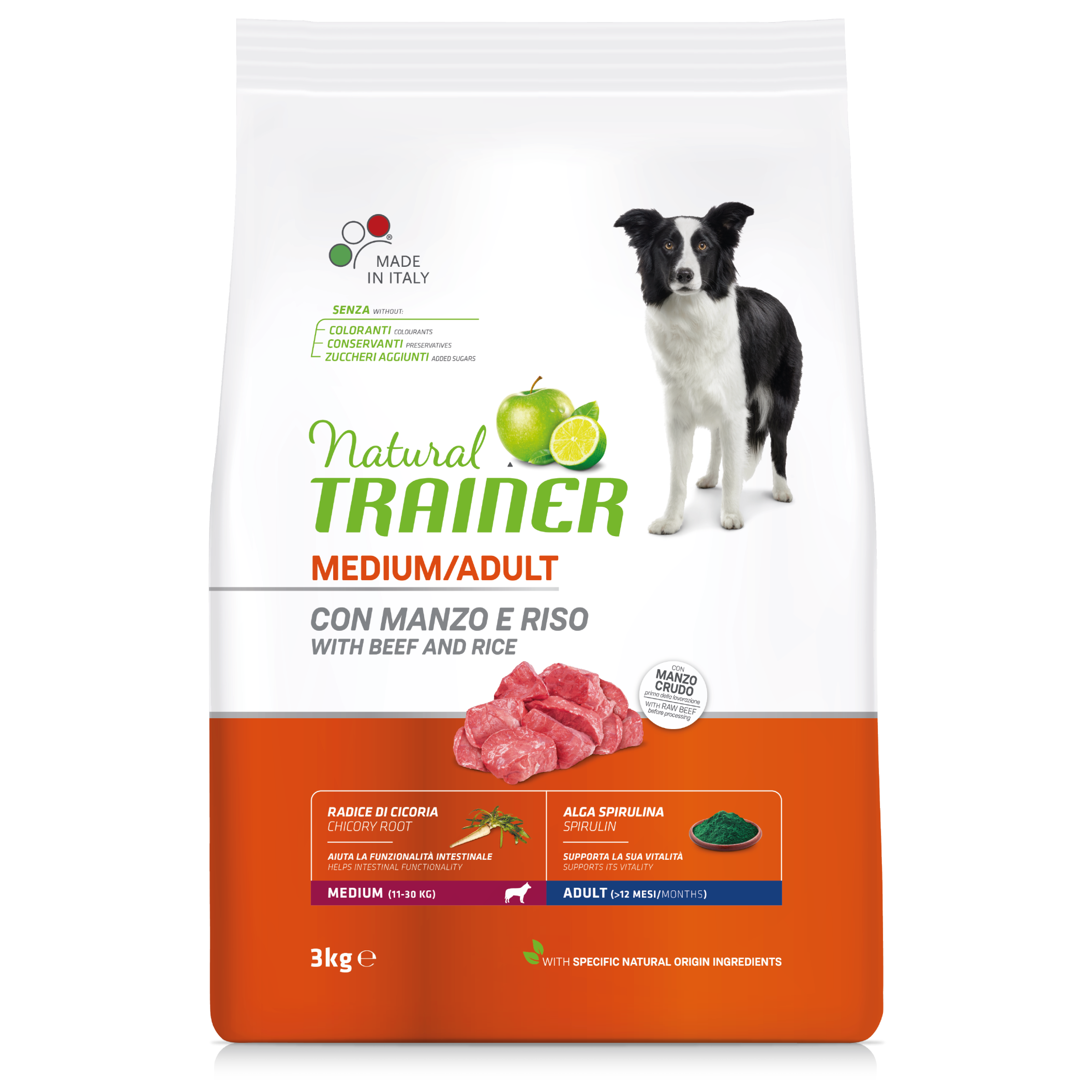 Natural Trainer Medium Adult hovězí a rýže - 3 kg
