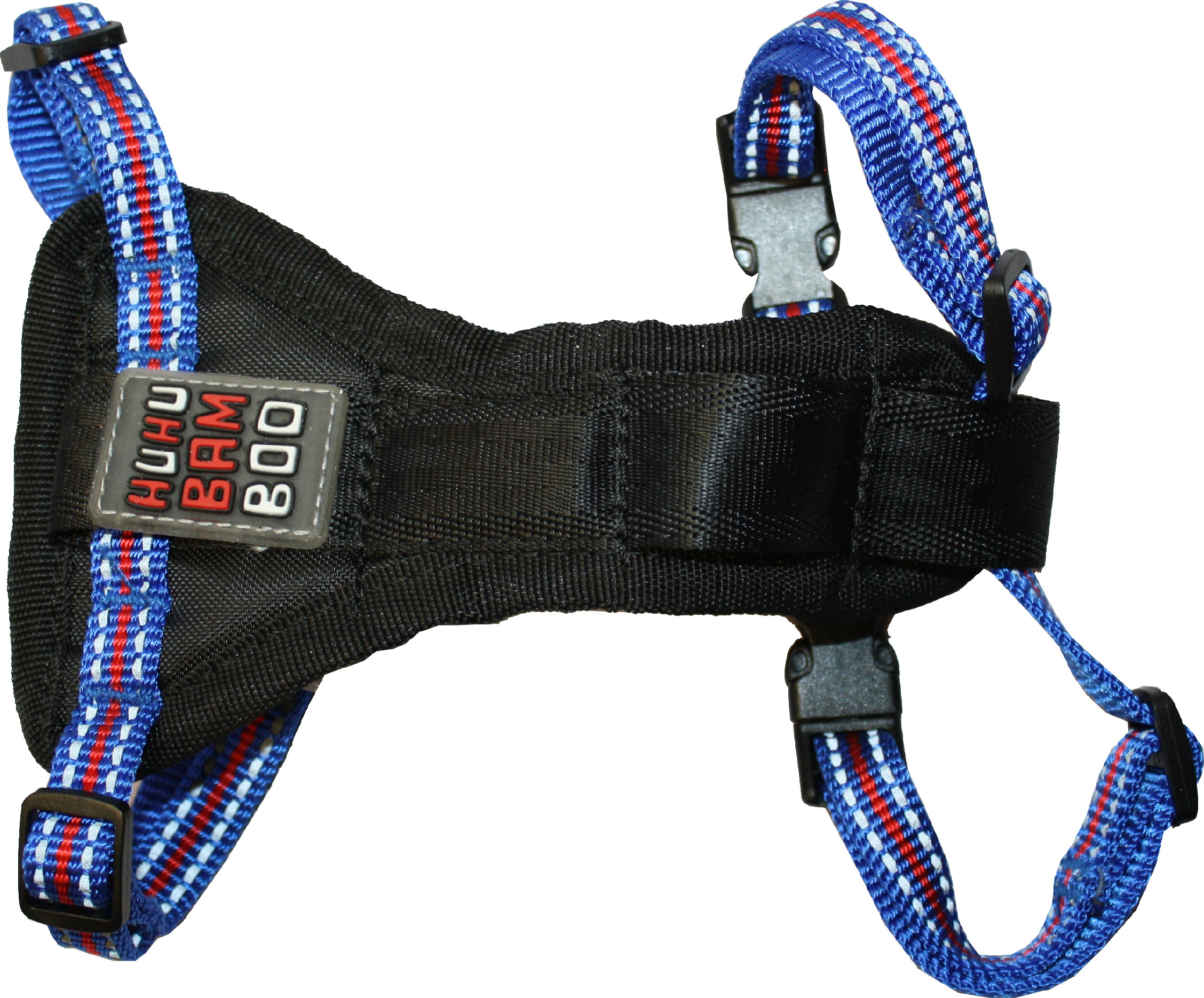 Postroj Huhubamboo bezpečnostní do auta modrý L