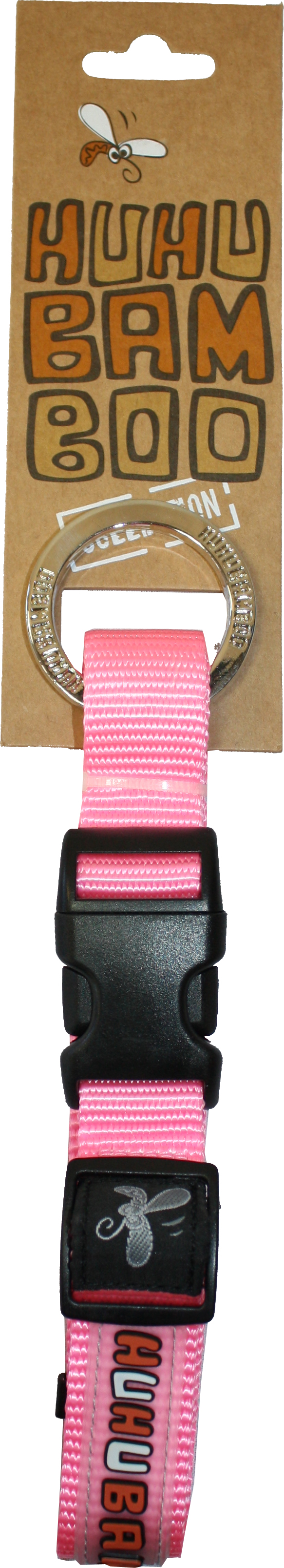 Obojek Huhubamboo růžový 2,5 x 65 cm