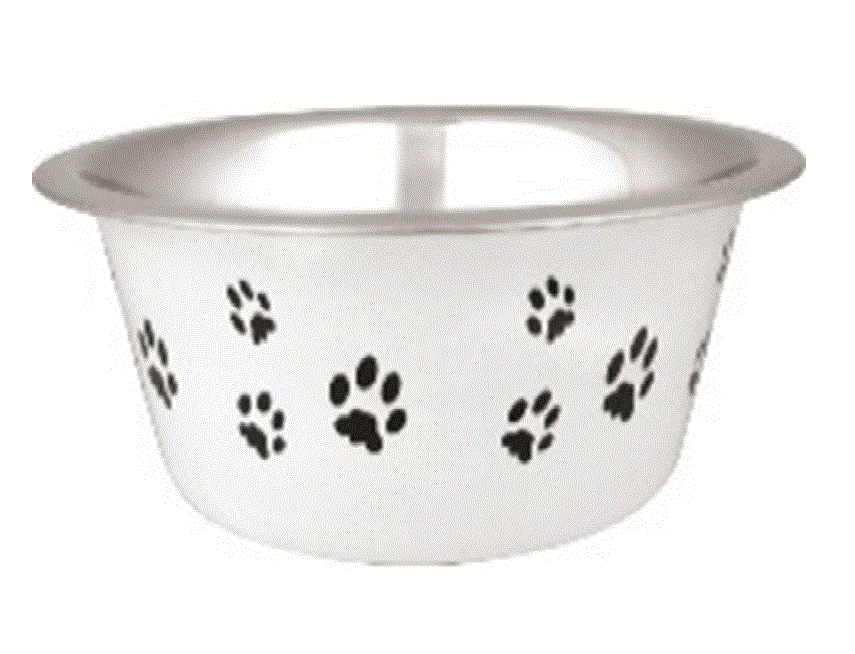 Miska Huhubamboo nerezová s potiskem tlapek 21 cm