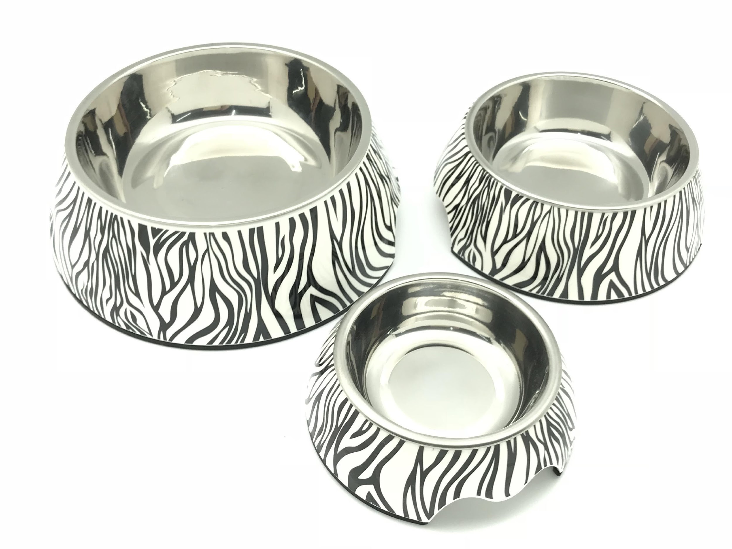 Miska Huhubamboo melaminová, vzor zebra, velikost L