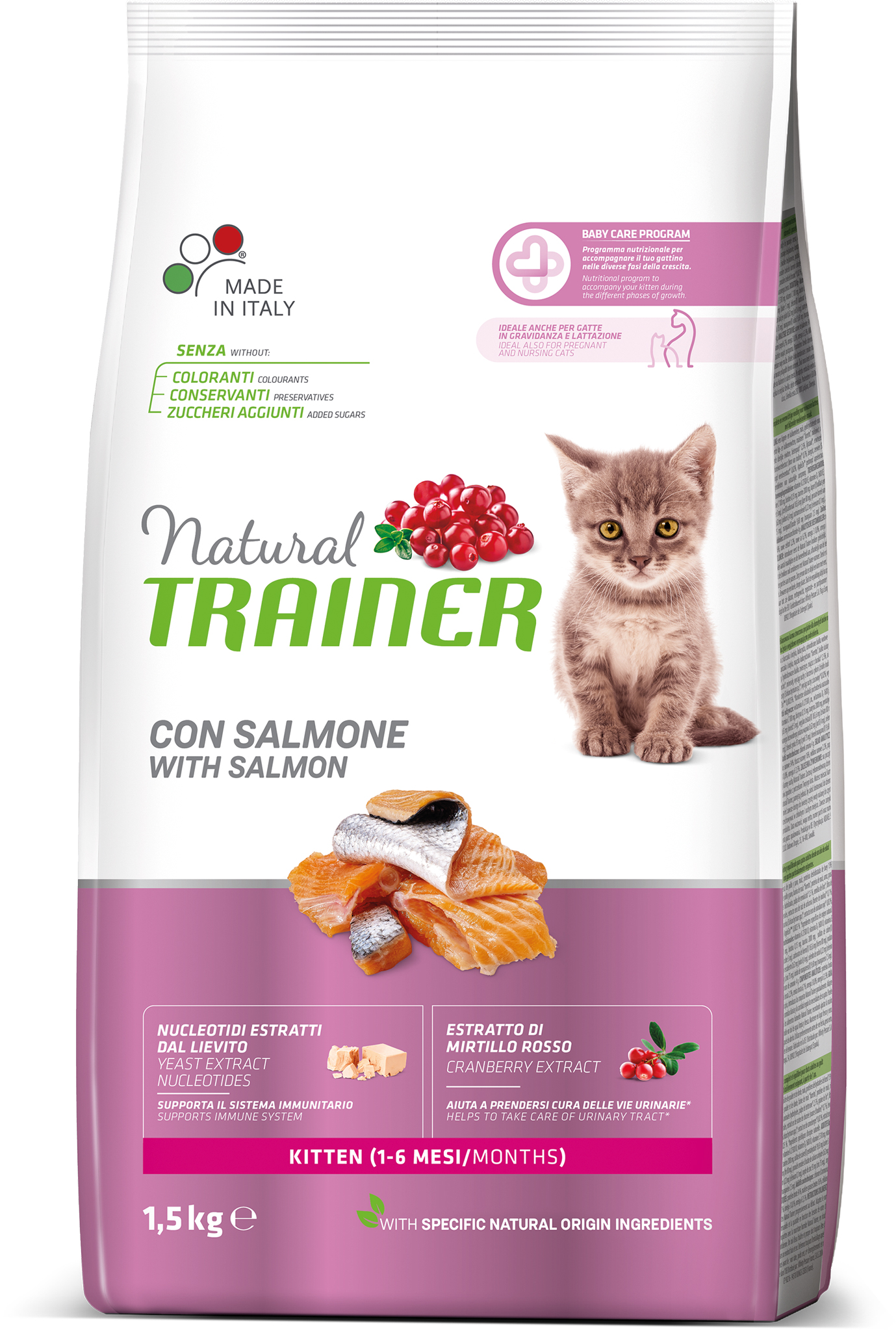 Natural Trainer Cat Kitten losos 1,5 kg