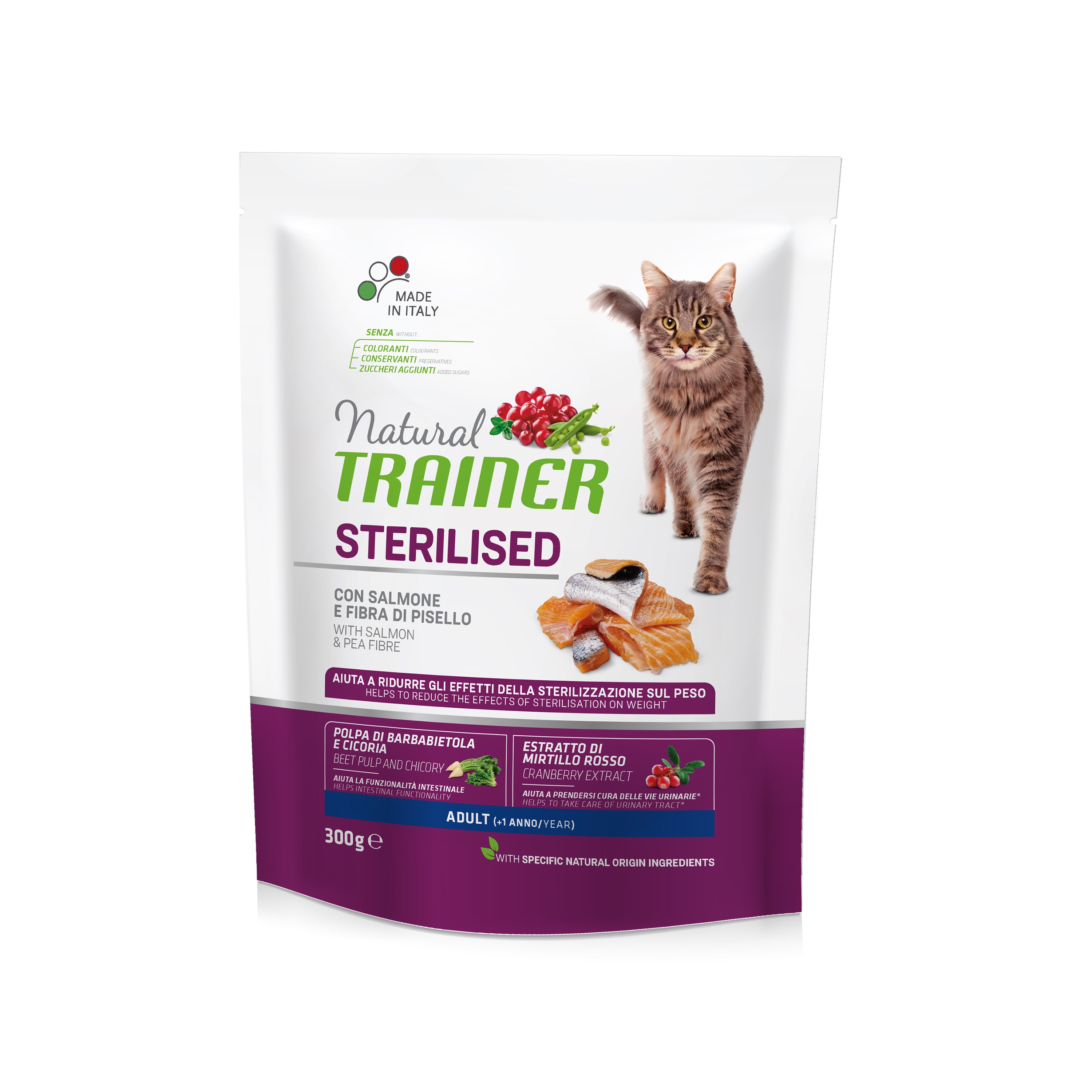 Natural Trainer Cat Sterilised losos 300 g