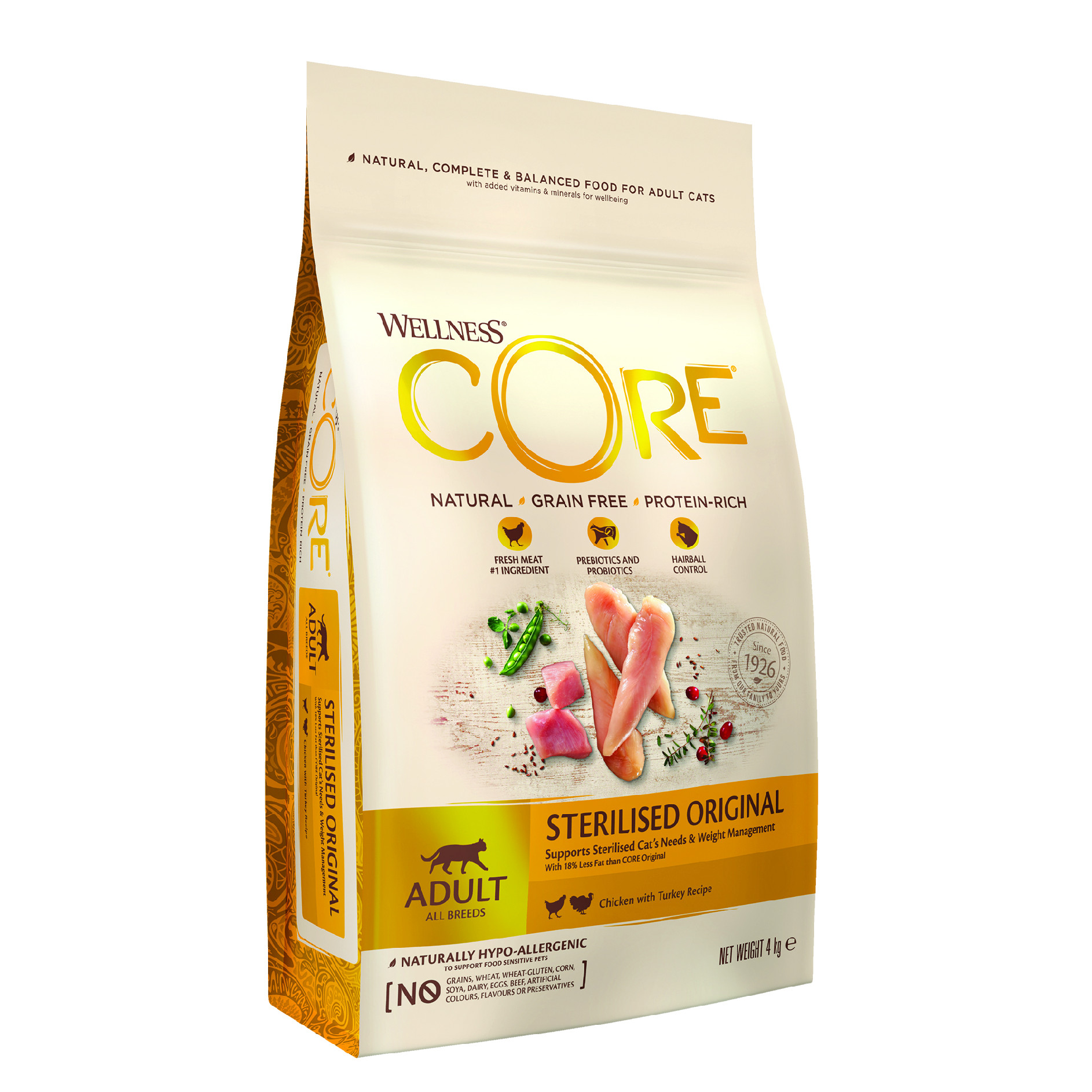 Wellness Core Wellness Cat Sterilized Original krůta a kuře 4 kg