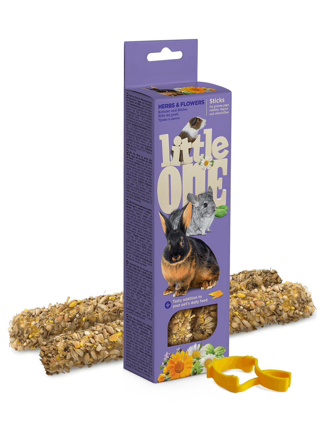 Little One tyčinky pro morčata, králíky a činčily s bylinami a květy 2 x 55 g