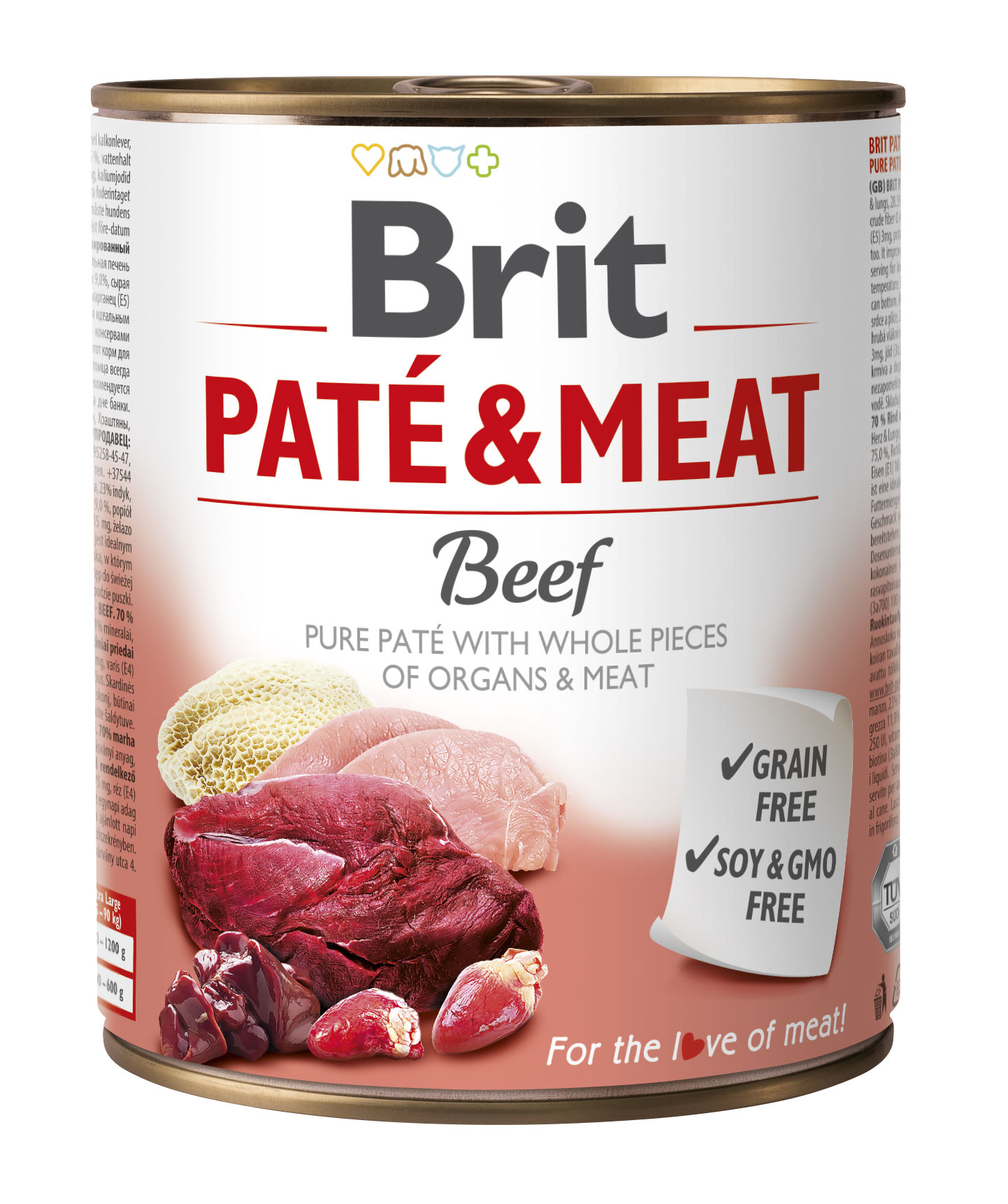 Levně Konzerva Brit Care Pate & Meat Beef 800 g
