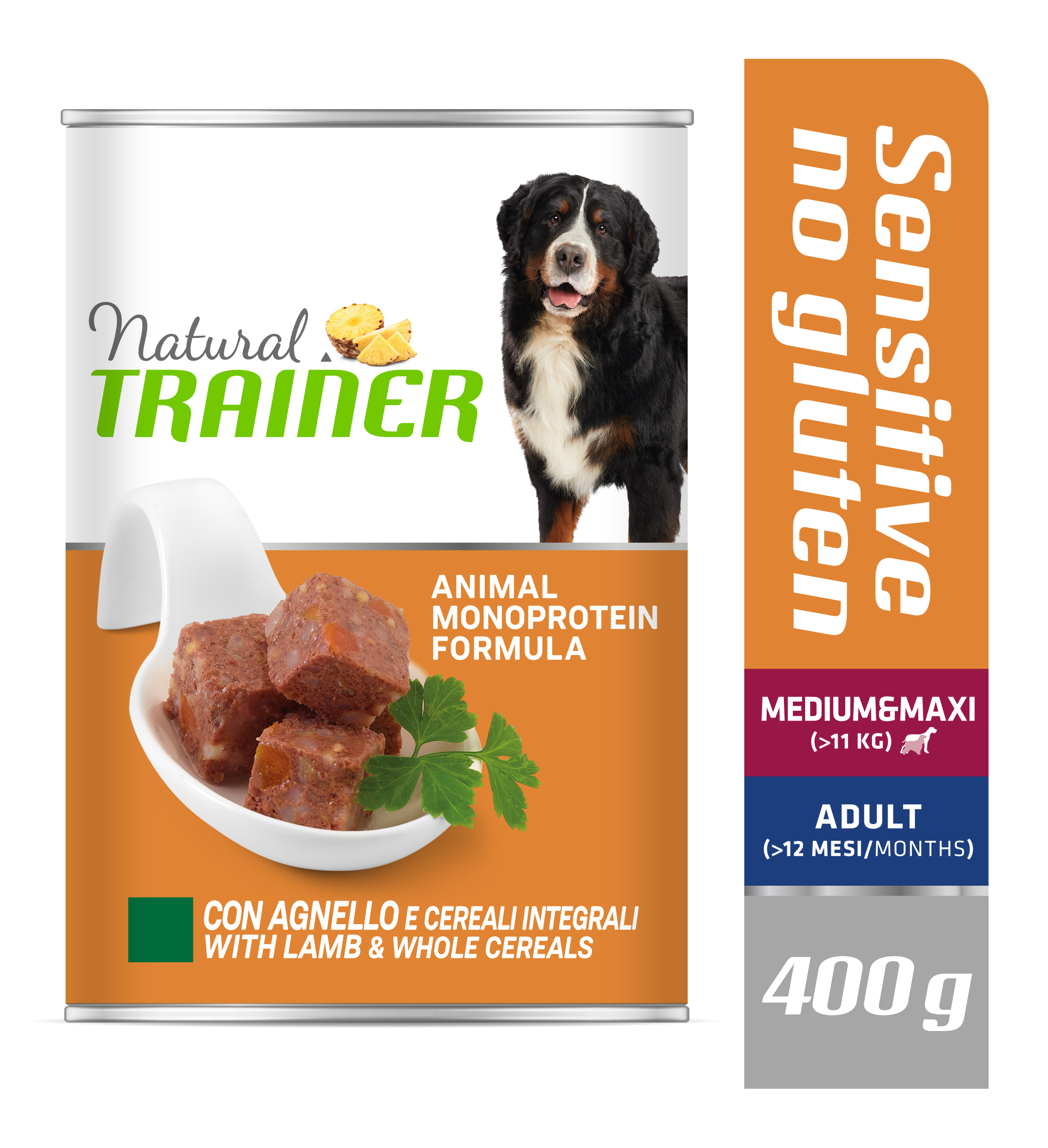 Konzerva Natural Trainer SENSITIVE Adult M&M jehněčí 400 g LT