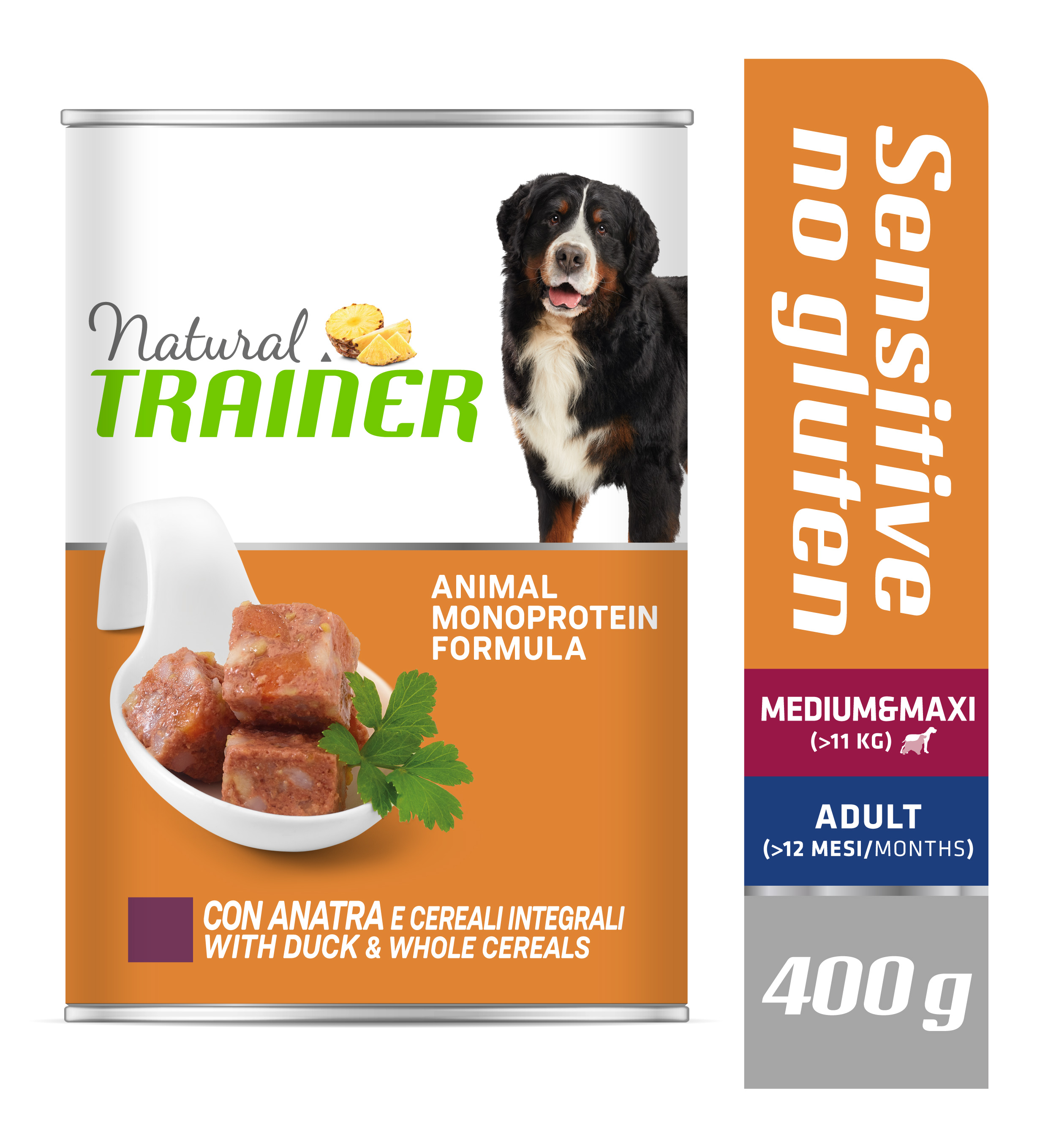 Konzerva Natural Trainer SENSITIVE Adult M&M kachna 400 g LT