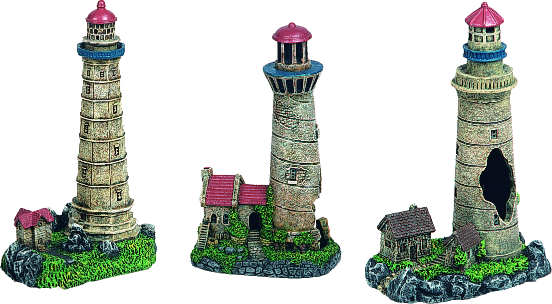 Flamingo akvarijní dekorace LIGHTHOUSE WITH HOUSE