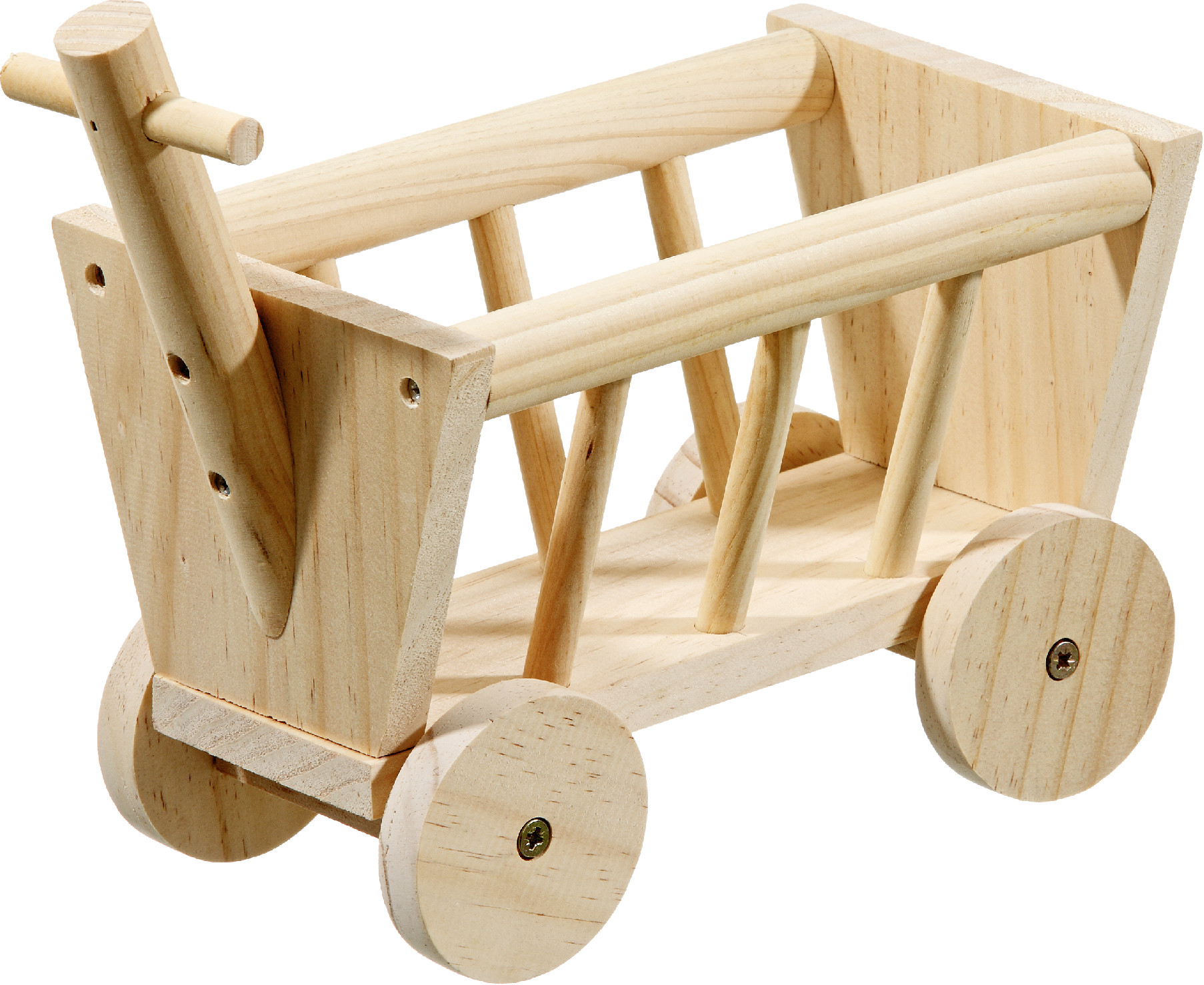 Flamingo doplněk pro hlodavce vozík NATURE WOOD MANGER HANDCART 20 cm