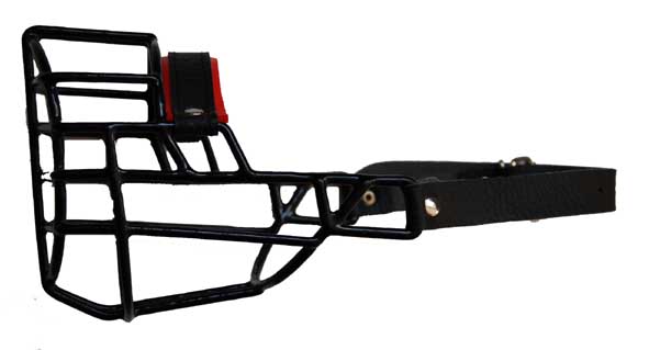 Náhubek JUKO černý/kůže knírač malý P-0512