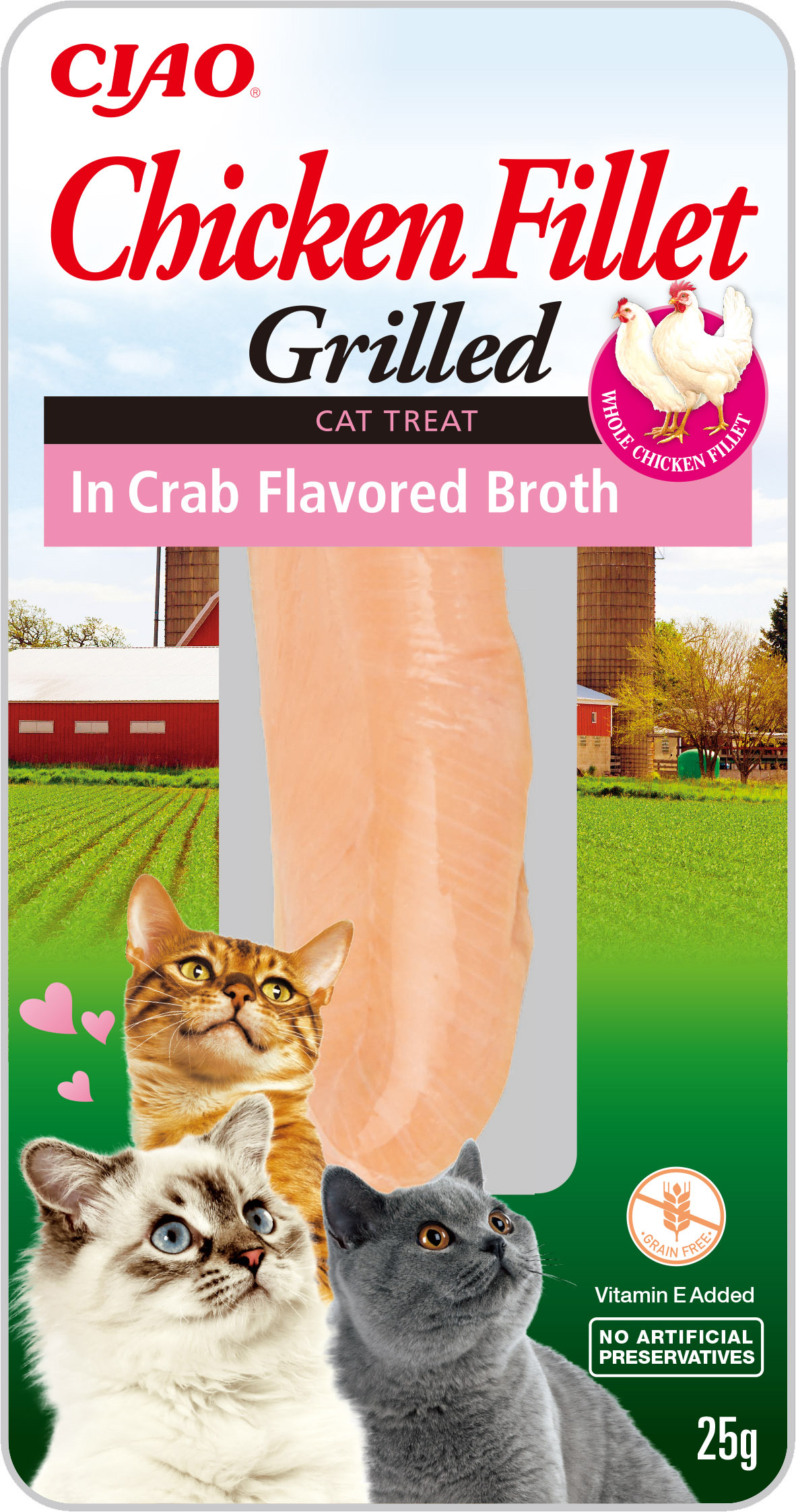 Inaba kuřecí filet pro kočky - krab 25 g