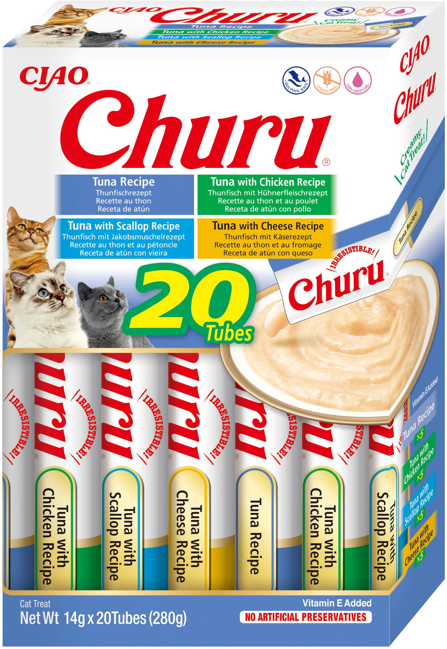 Churu cat masové pyré mix - tuňák 280 g (balení)