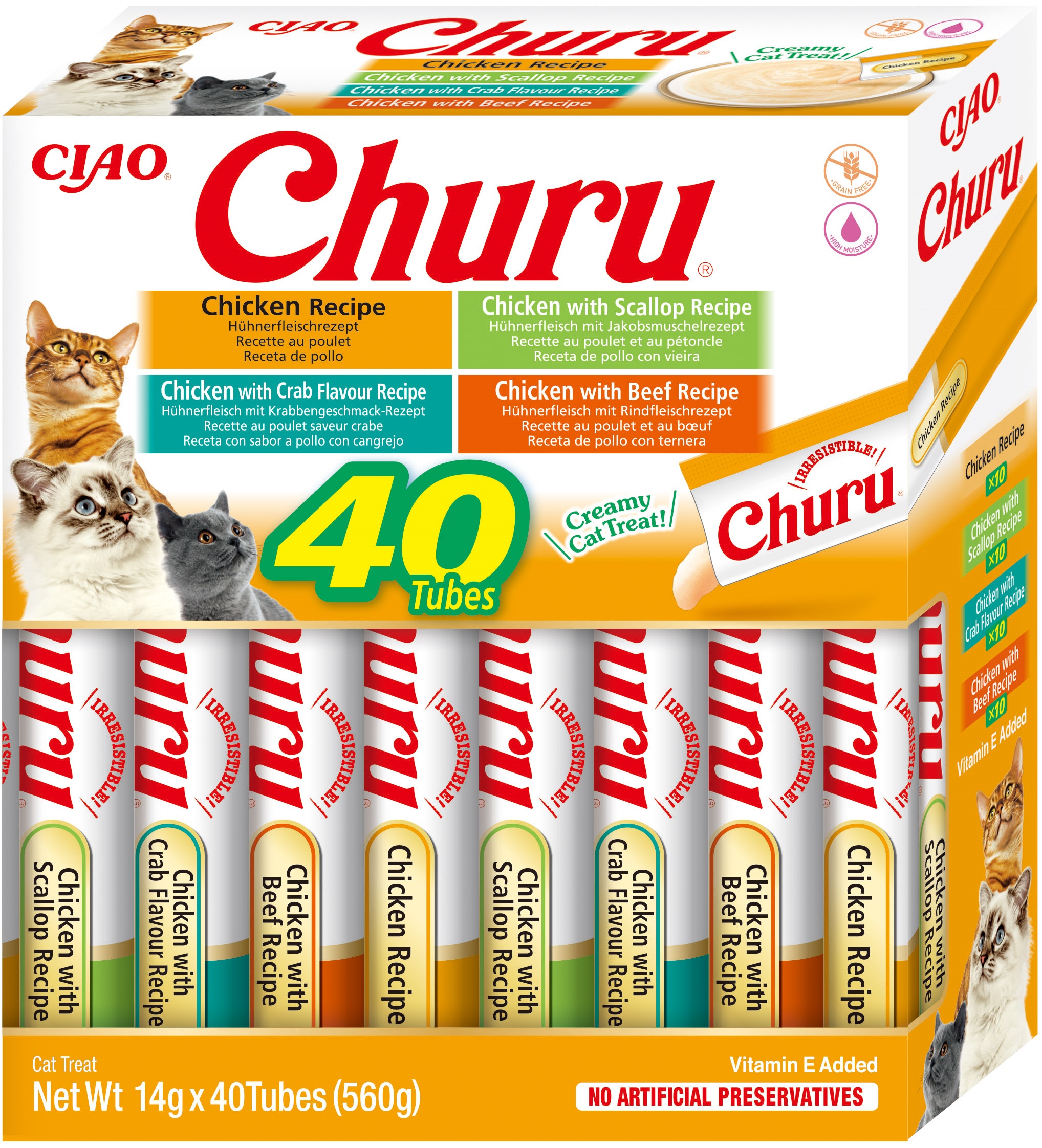 Churu cat masové pyré mix - kuře 560 g (balení)