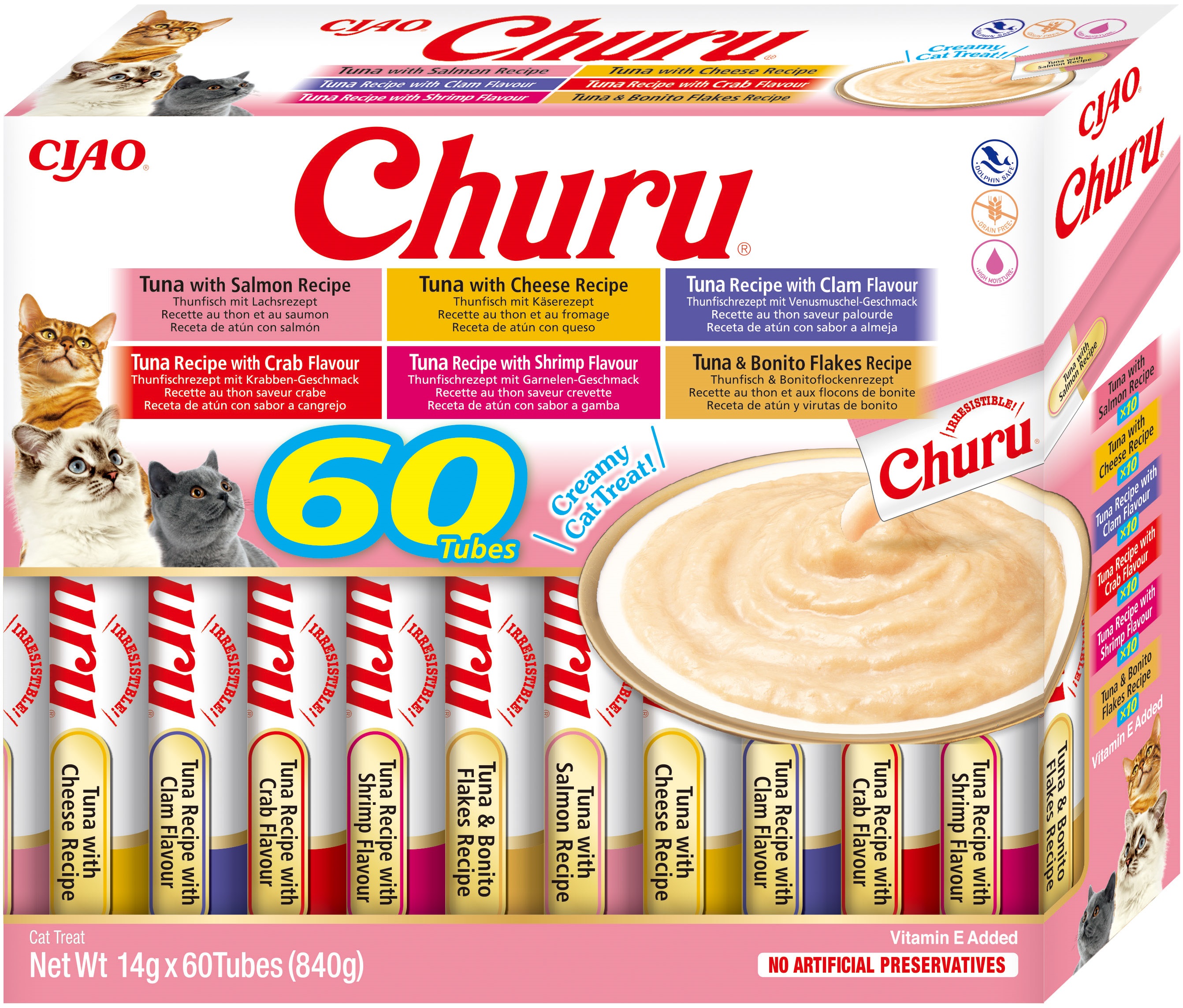 Churu cat masové pyré mix - tuňák 840 g (balení)