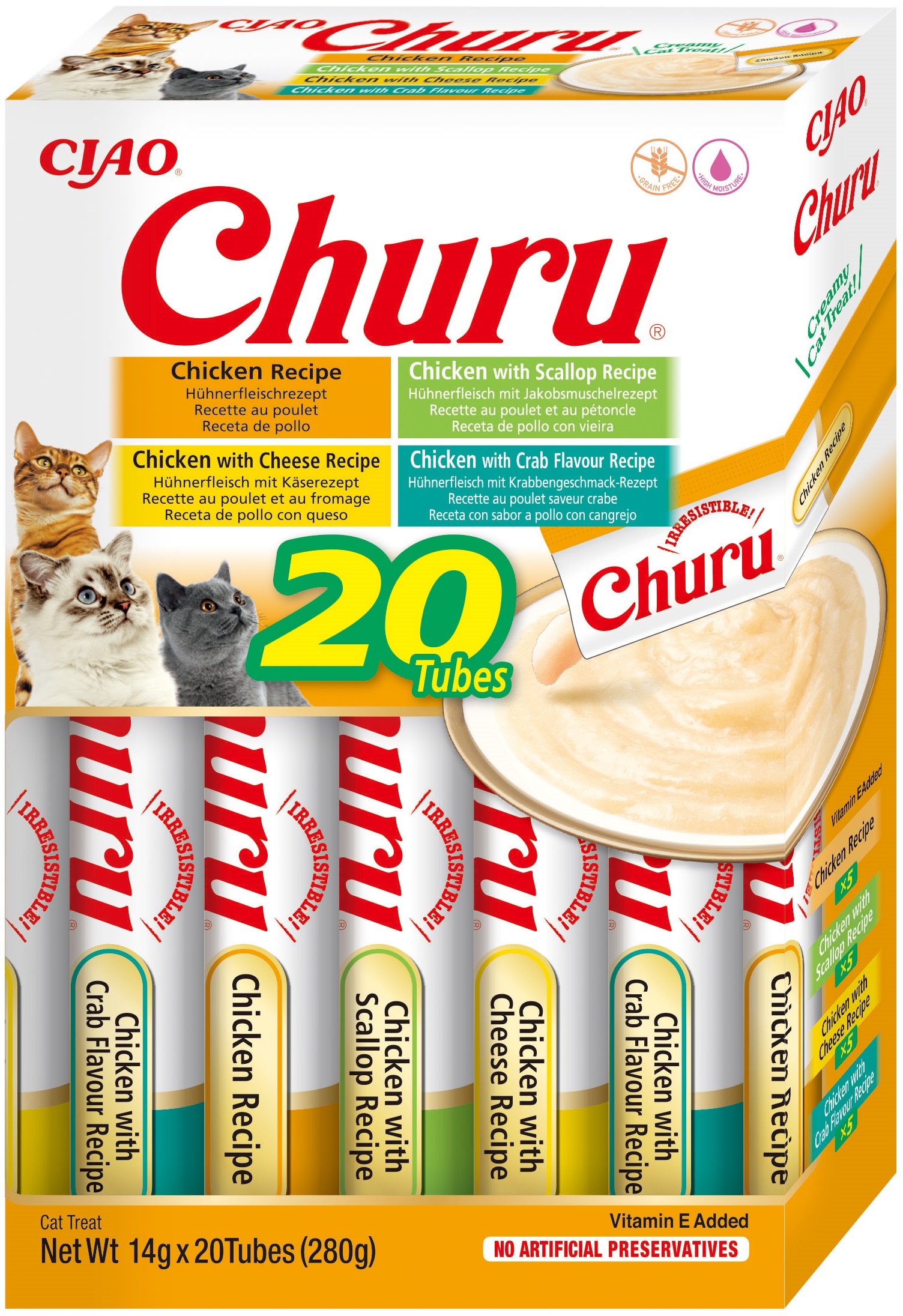Churu cat masové pyré mix - kuře 280 g (balení)