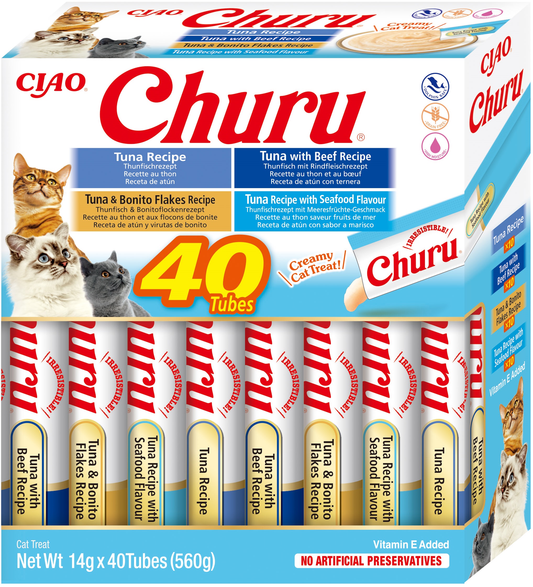 Churu cat masové pyré mix - tuňák 560 g (balení)