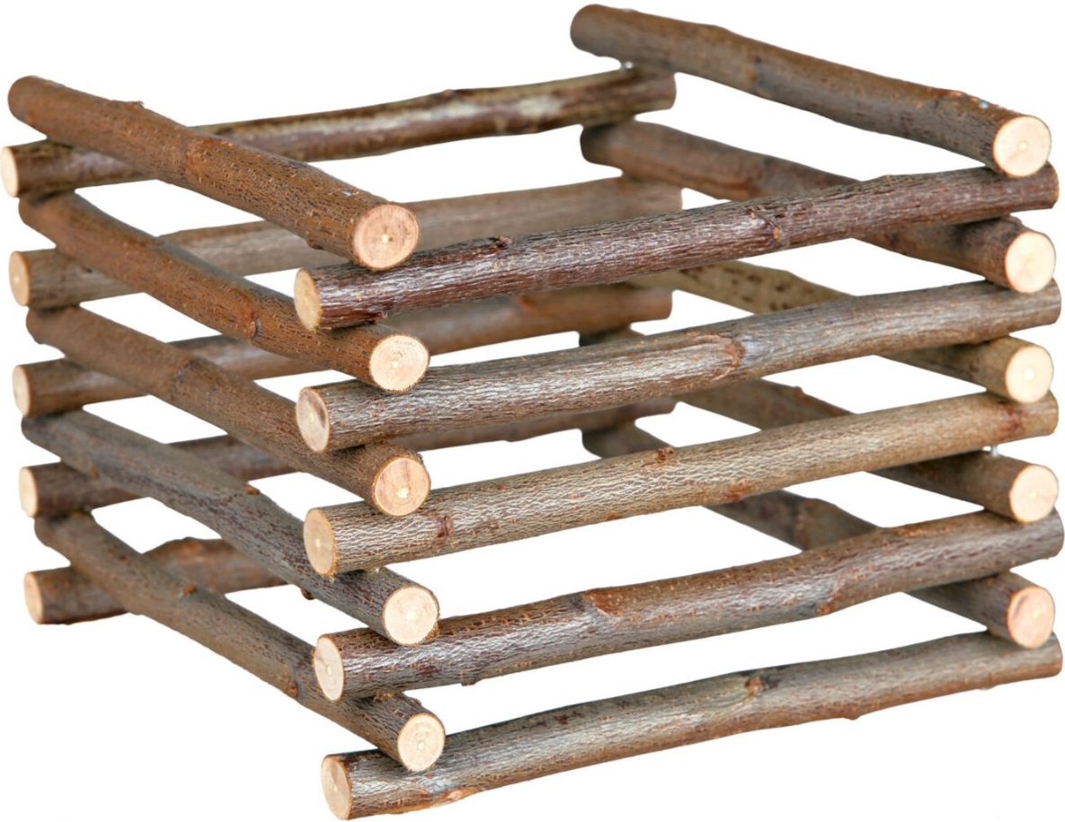 Trixie Natural Living dřevěný přírodní stojan na seno 15 x 11 x 15 cm