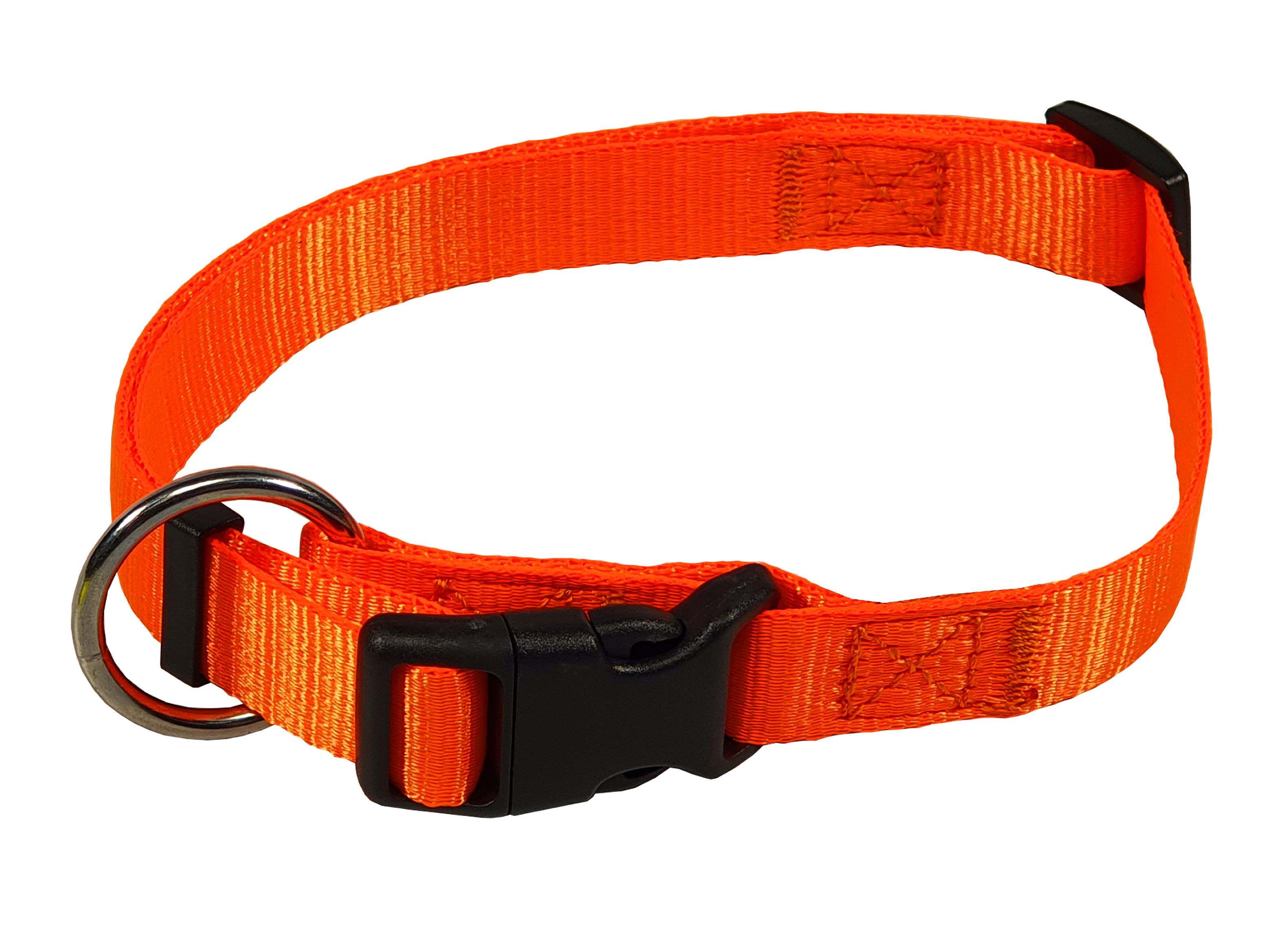 HUHUBAMBOO obojek NEON popruhový 2 x 38 - 60 cm, oranžový