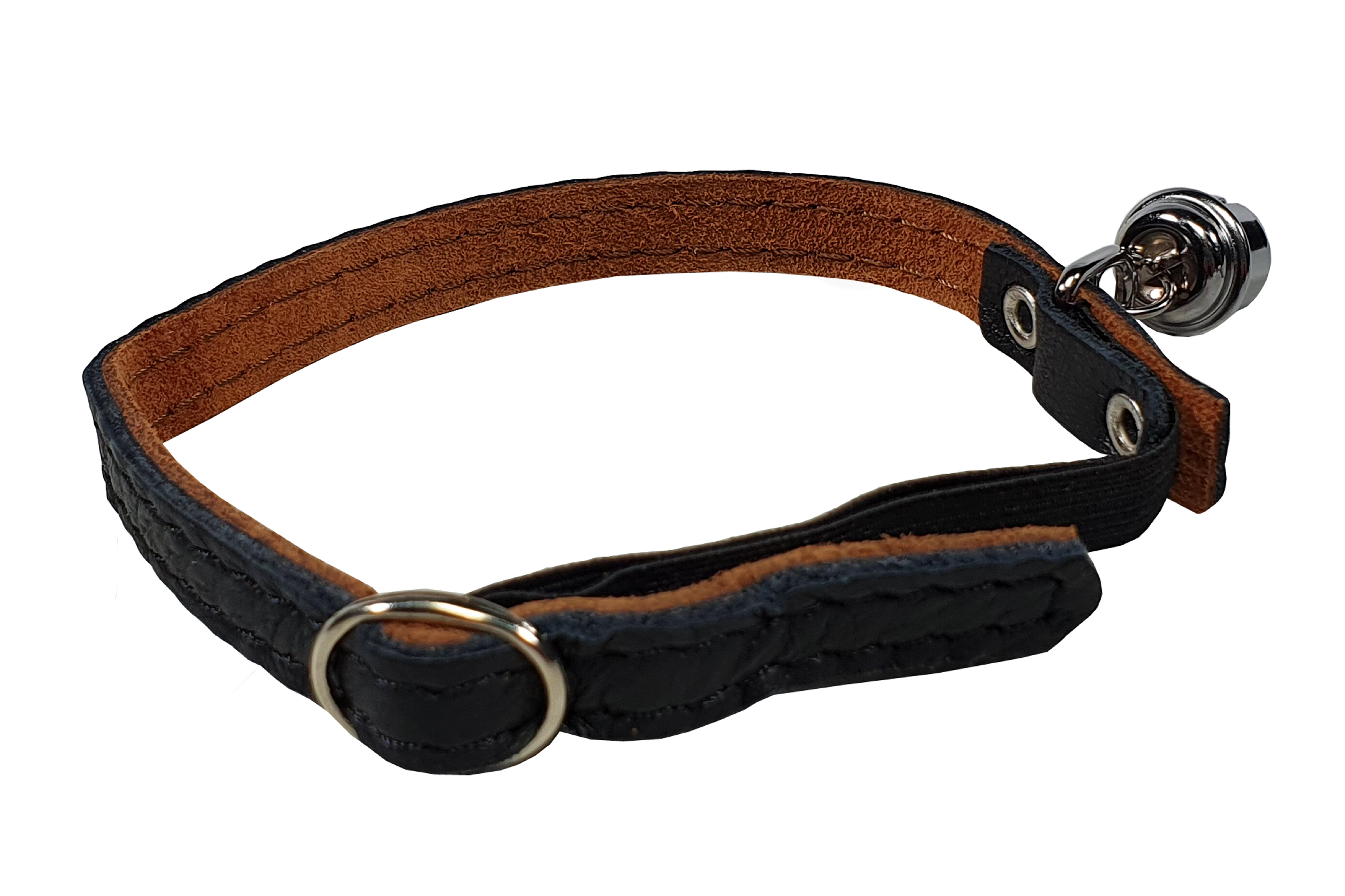 HUHUBAMBOO obojek CAT kožený 1 x 32 cm, černý