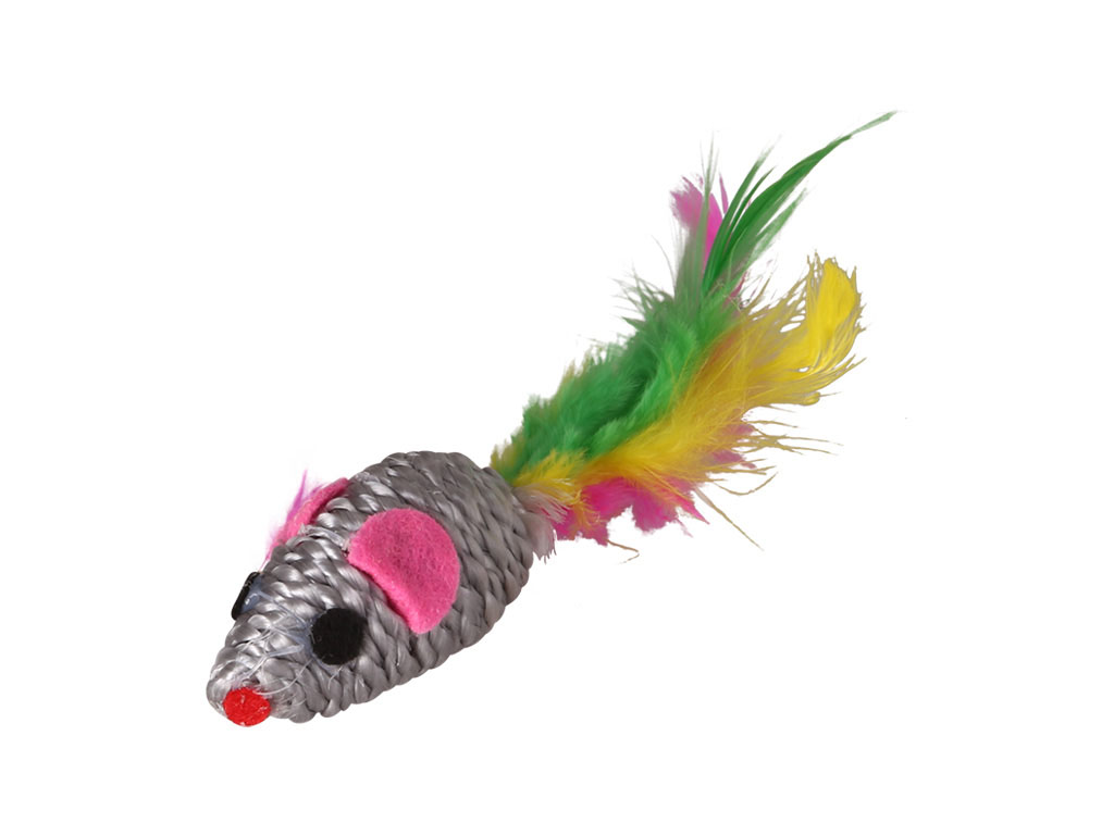 HUHUBAMBOO myš s peřím 4,5 cm 1 ks