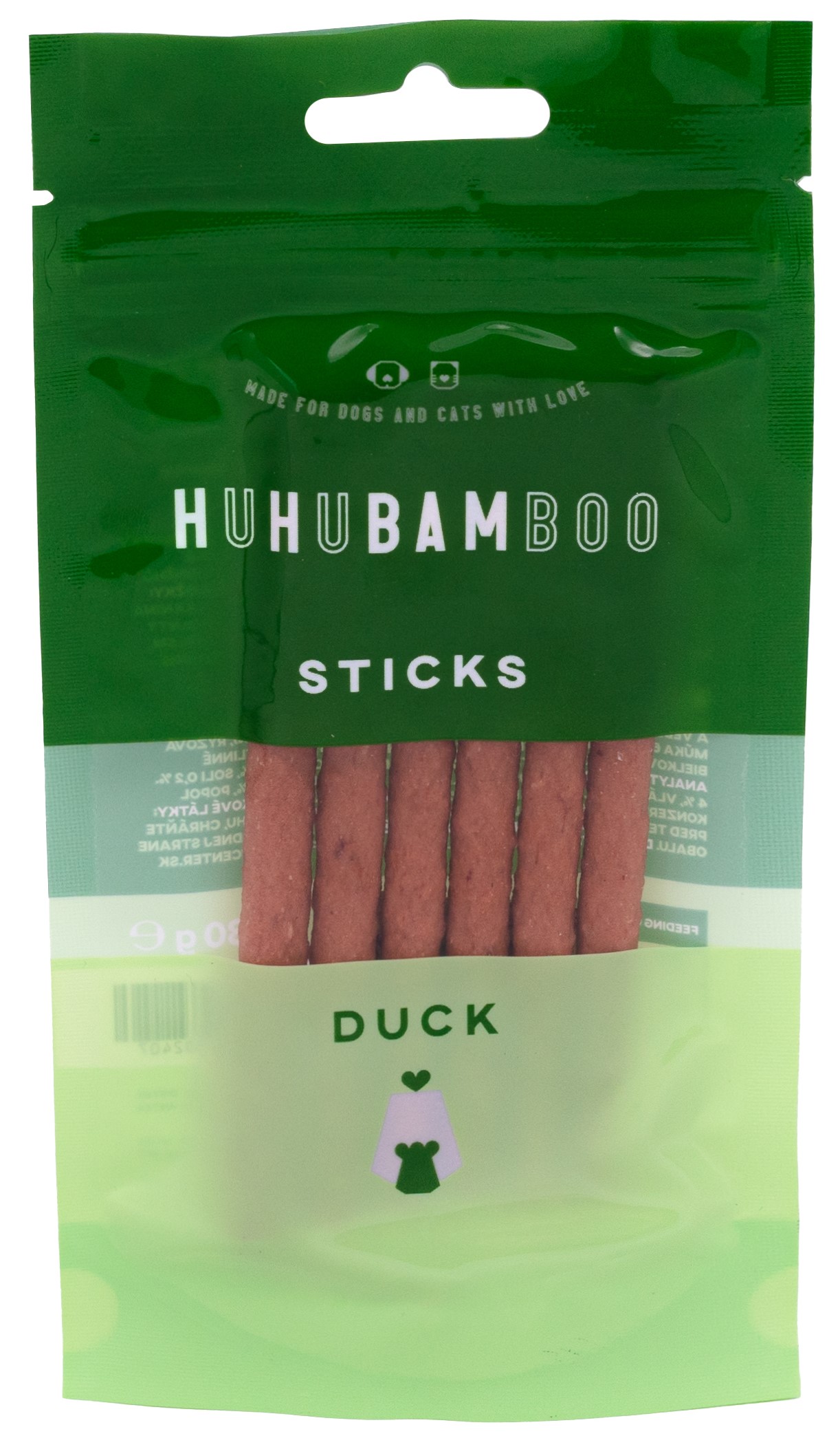 Huhubamboo kachní sticks 30g
