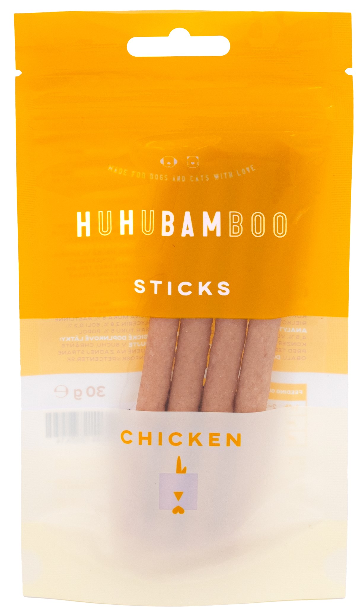 Huhubamboo kuřecí sticks 30g
