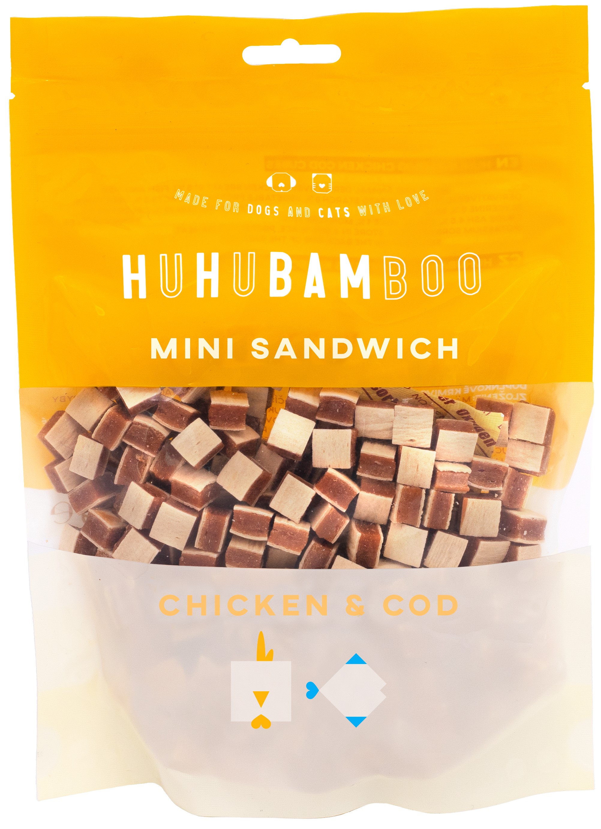 Huhubamboo kuřecí mini sandwich s treskou 250g