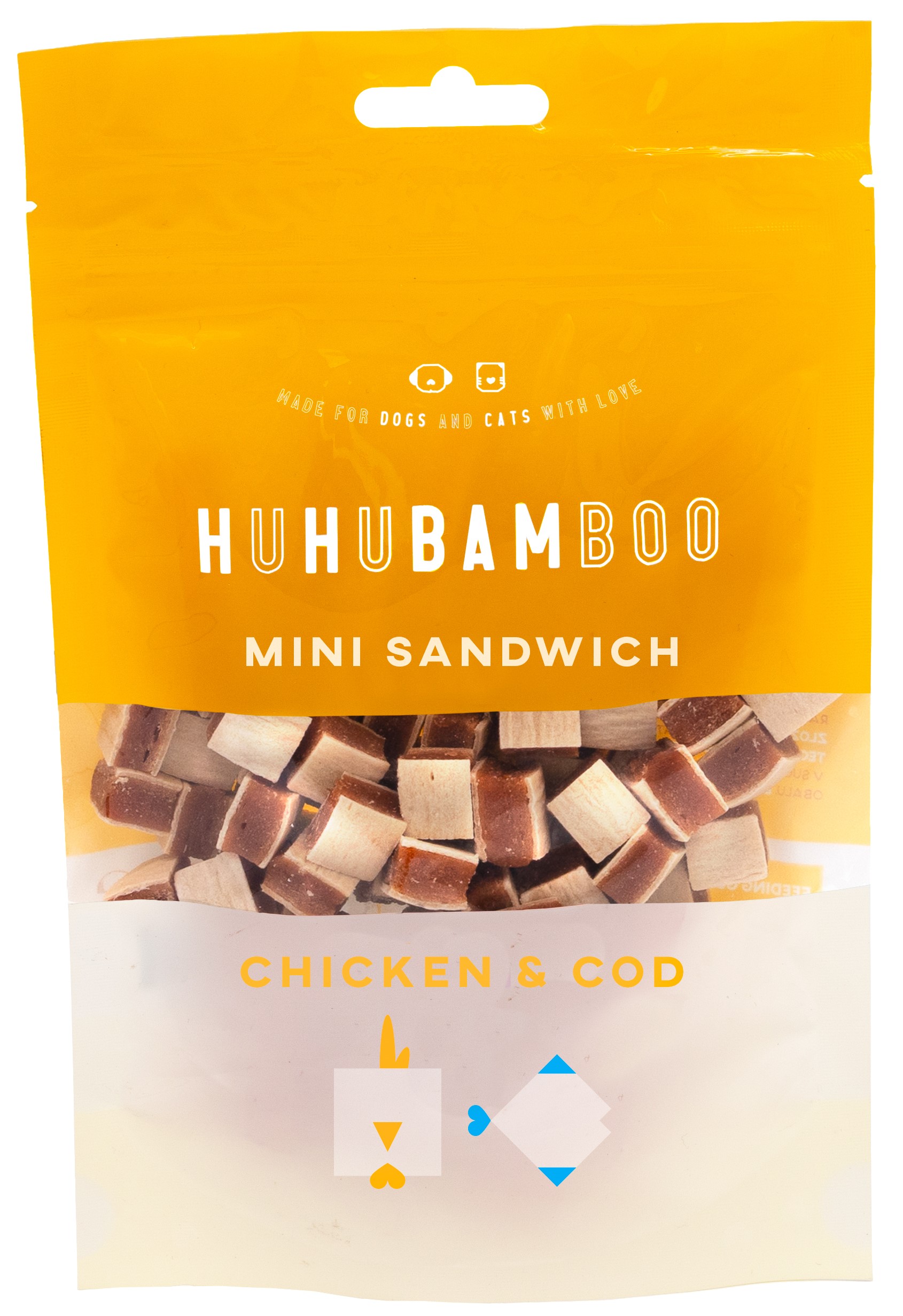 Huhubamboo kuřecí mini sandwich s treskou 75g