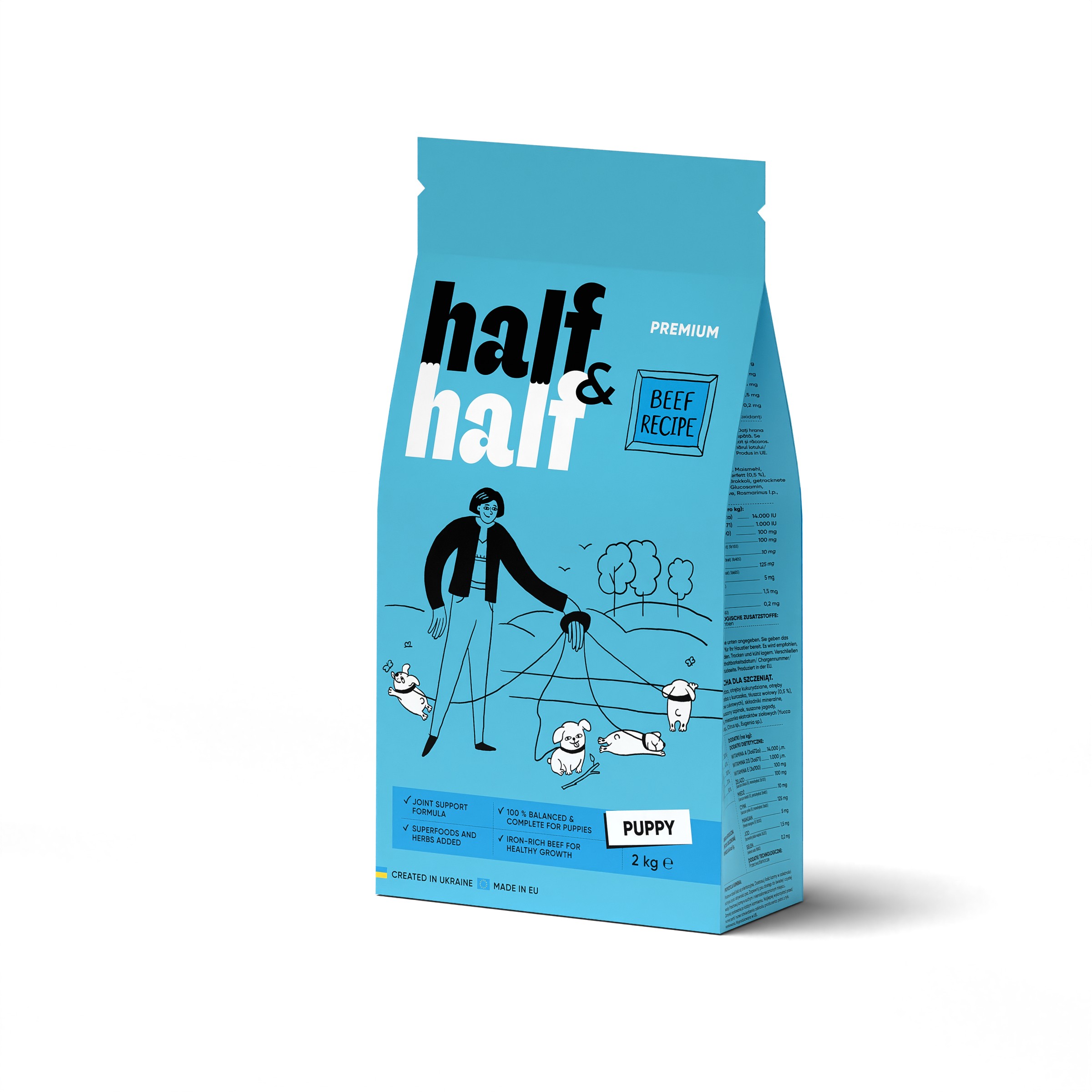 Levně Half&Half Puppy granule pro štěňata 2 kg