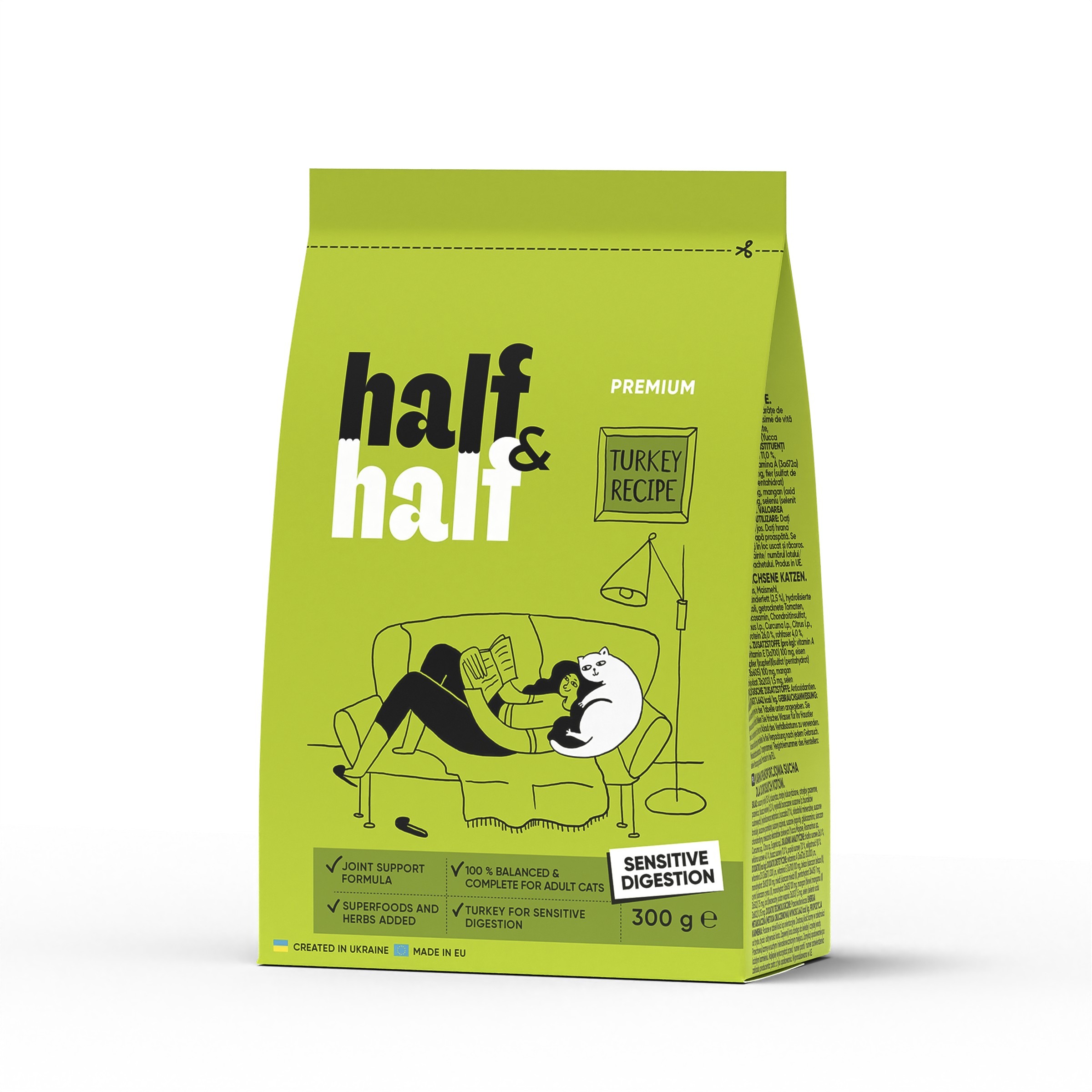 Half&Half Cat Sensitive krůta granule pro kočky 0,3kg