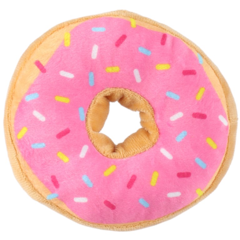 Huhubamboo hračka donut růžový 12cm