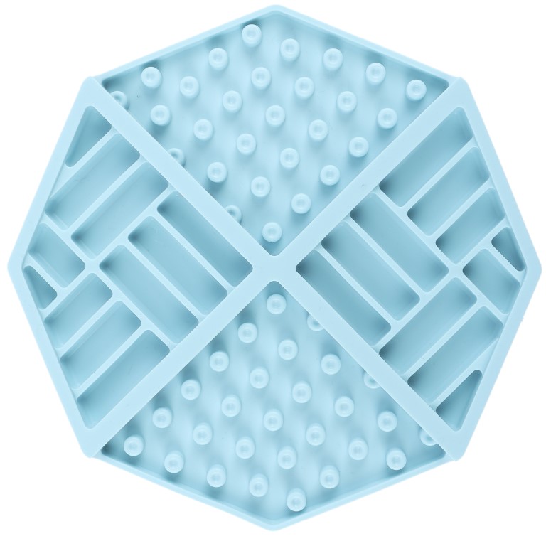 Huhubamboo lízací podložka modrý osmiúhelník 15x15cm