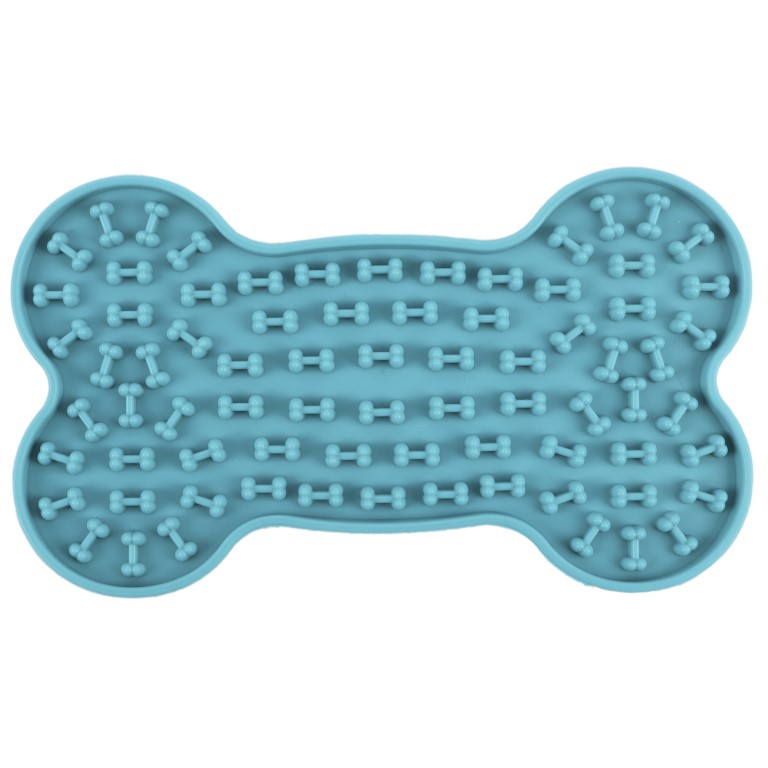 Huhubamboo lízací podložka modrá kost 20x11cm