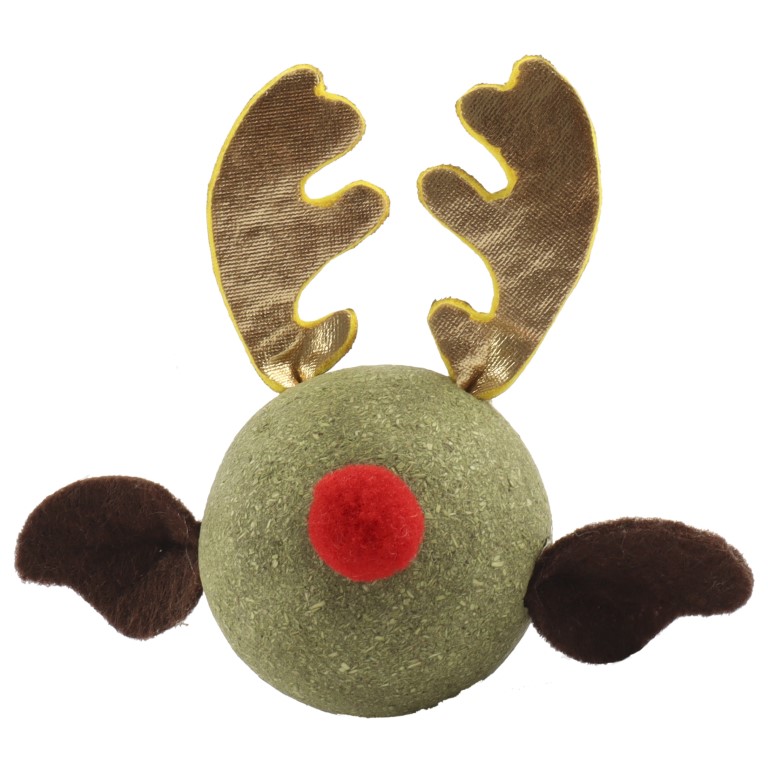 Huhubamboo hračka pro kočky s catnipem vánoční sob 9cm