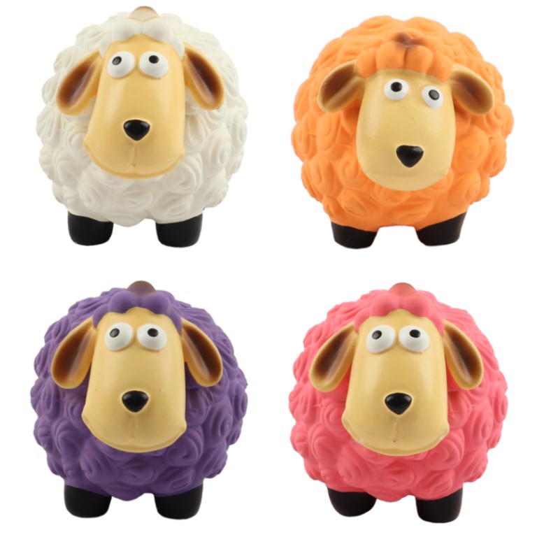 Huhubamboo pískací hračka pro psy ovečka mix barev 12cm