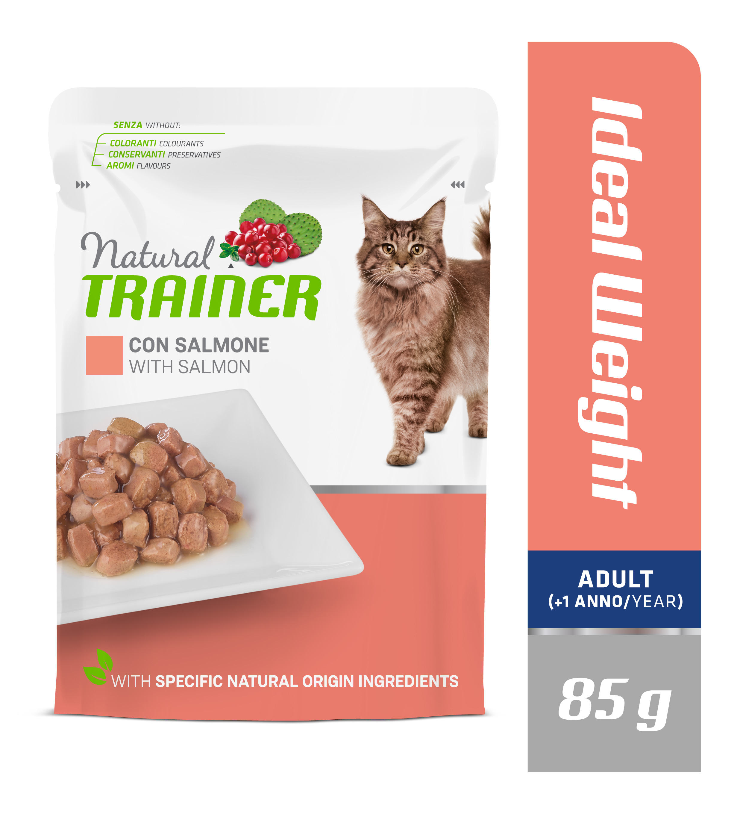 Kapsička Natural Trainer Cat IDEAL WEIGHT losos 85 g EXPIRACE červen (01.06.2025)