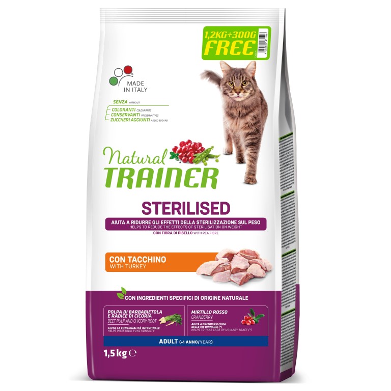 Natural Trainer Cat Adult STERILISED krůta 1,5kg